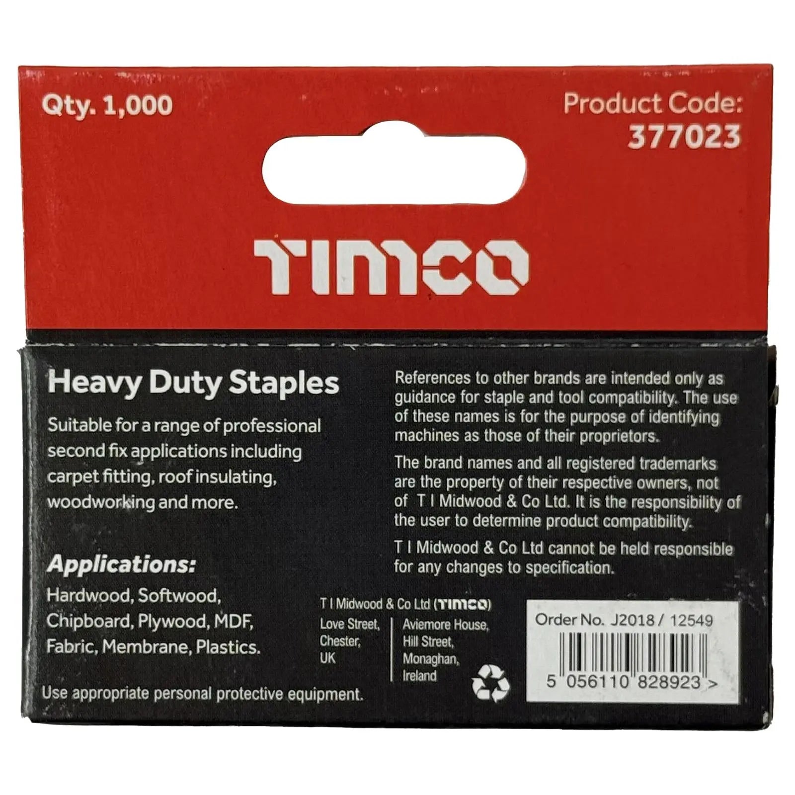 TIMCO Heavy Duty Staples A2 Stainless Steel 1000 Staples Type 140 T50 - Choose Size  White Rose Tools