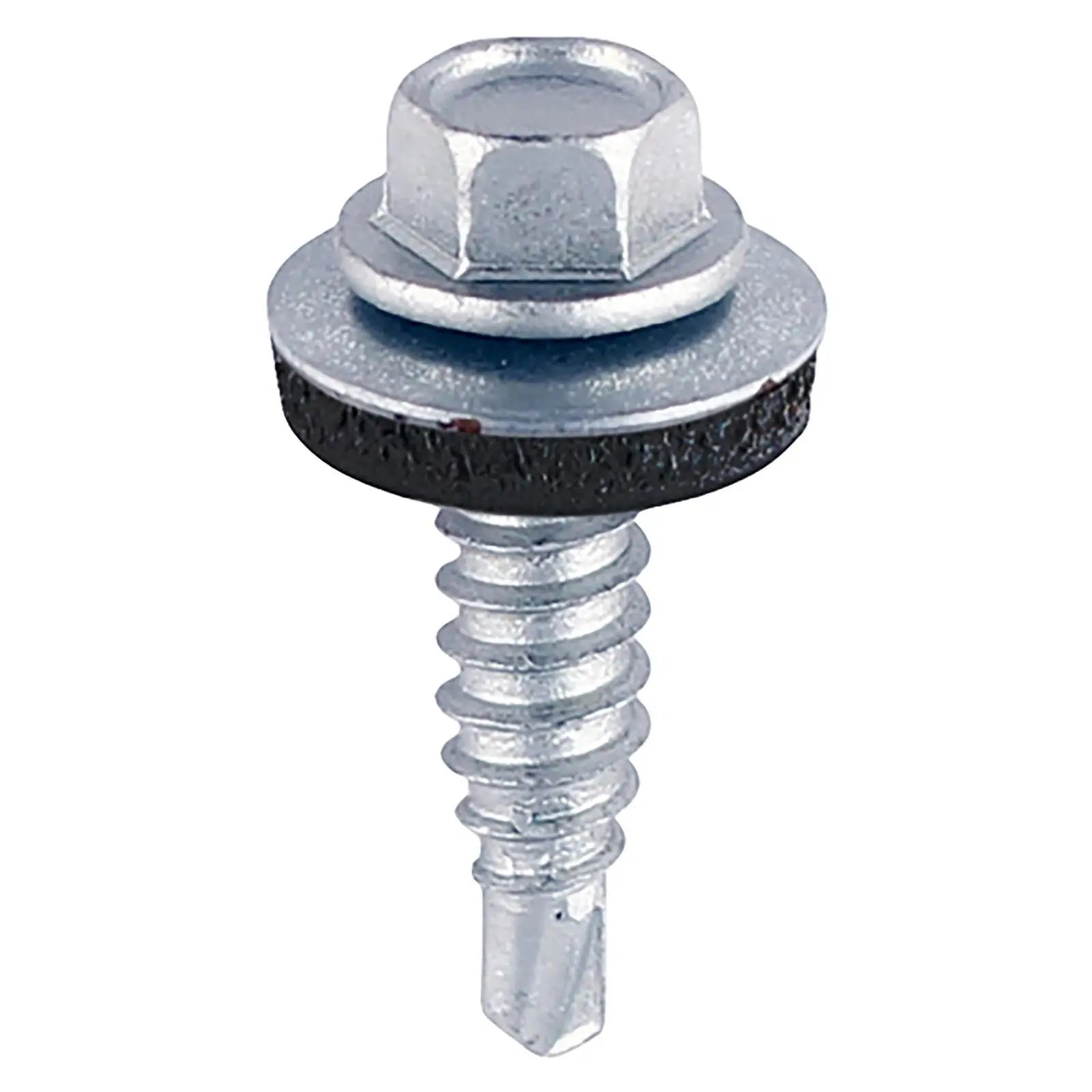 TIMCO Metal Stitching Screw for Sheet to Sheet 16mm EPDM Washer Bi-Metal Exterior Zinc - Choose Size  White Rose Tools