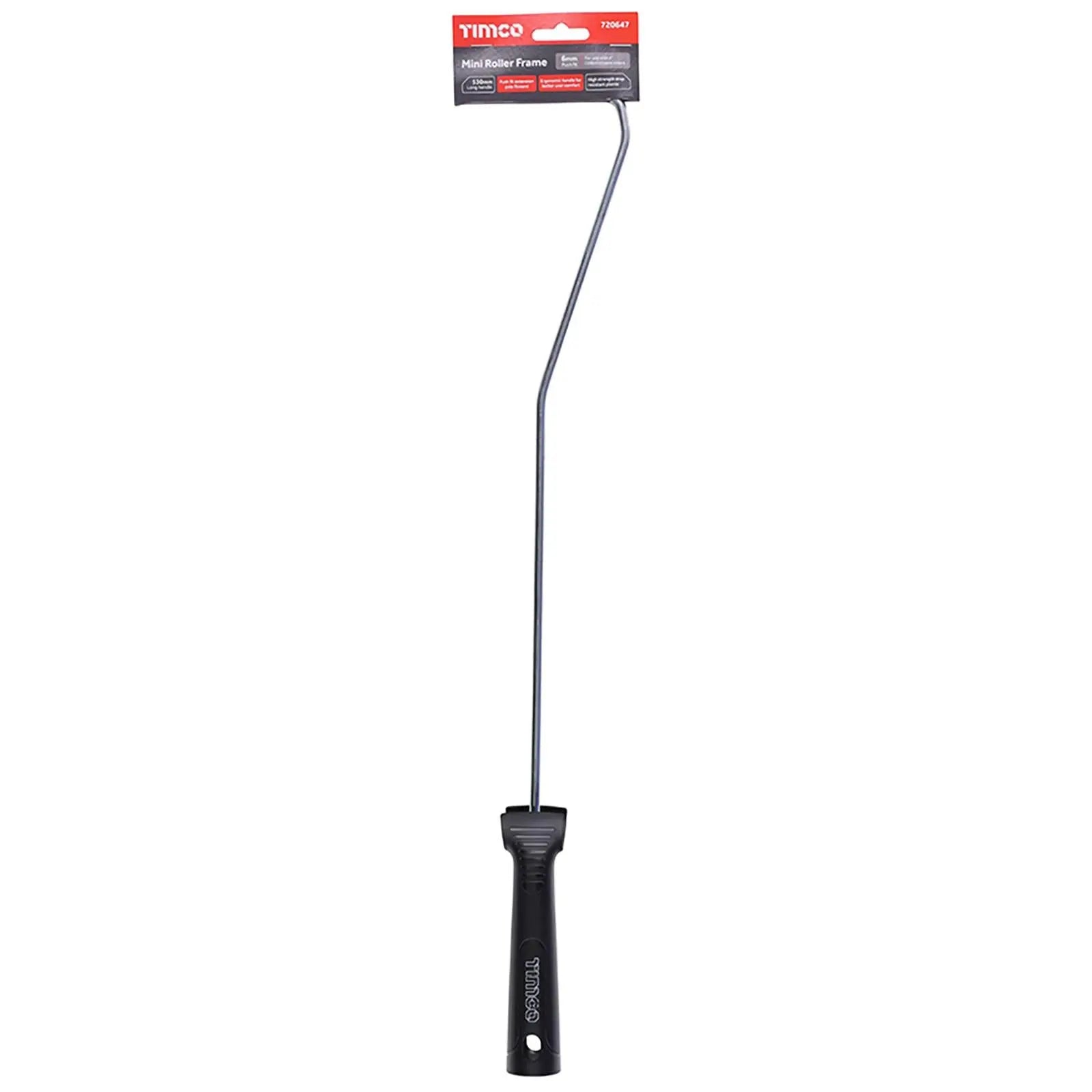 TIMCO Mini Paint Roller Frame Handle Long 100 x 520mm 4 x 21  White Rose Tools
