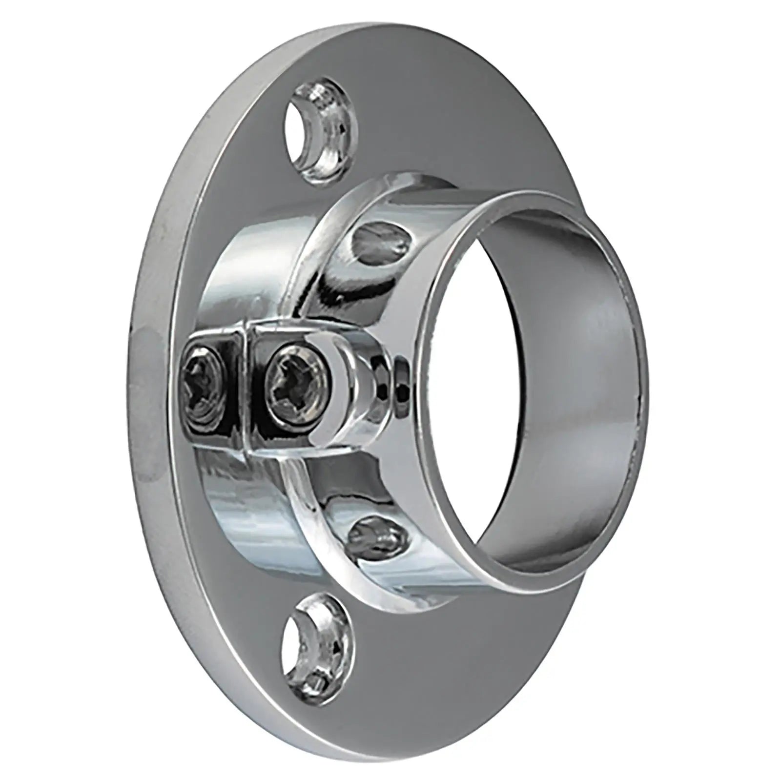 TIMCO Round Wardrobe Rail 25mm Diameter End Sockets Brackets Polished Chrome or White - Choose Length  White Rose Tools