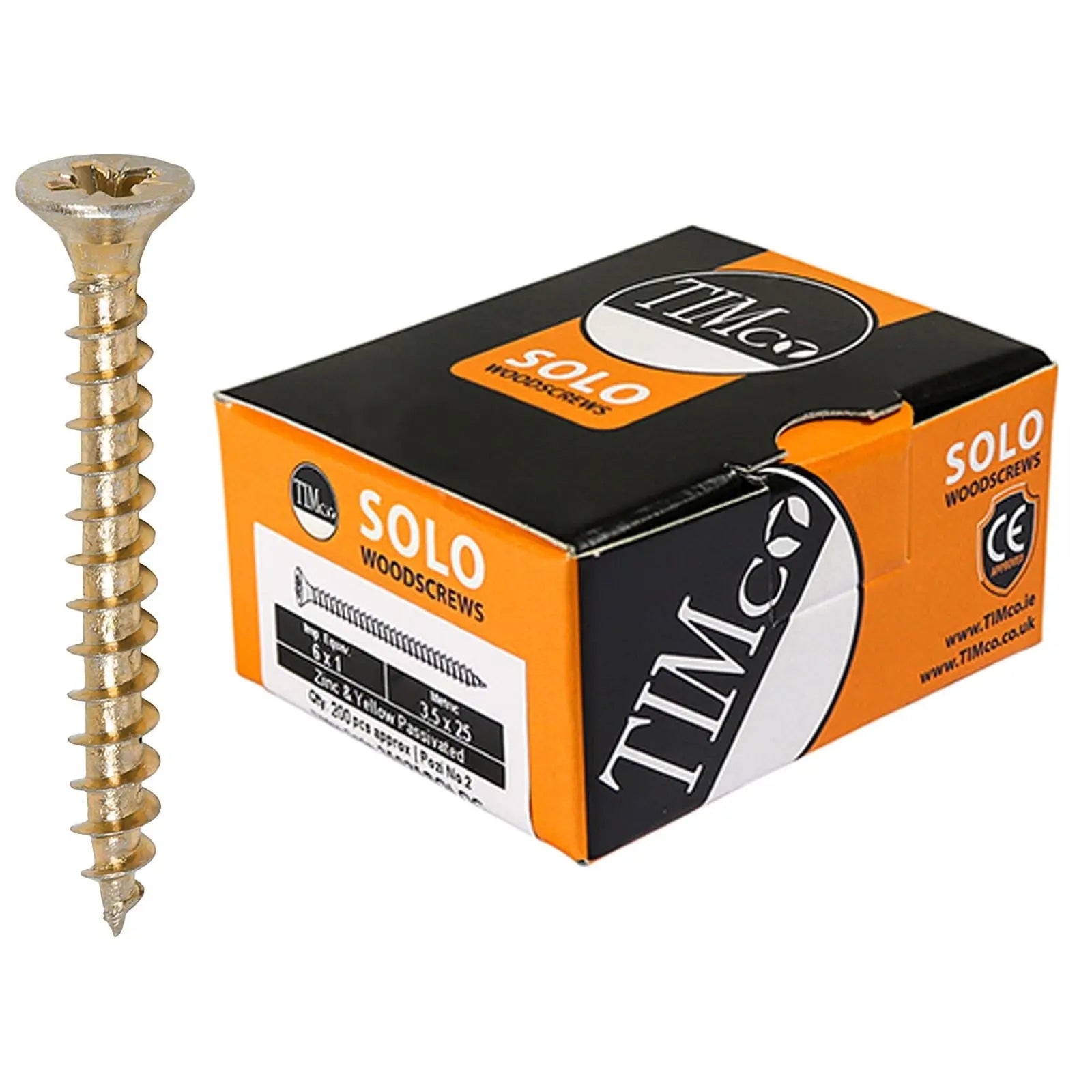 TIMCO SOLO Wood Screws Yellow Double Countersunk Pozi Boxed - Choose Size  White Rose Tools
