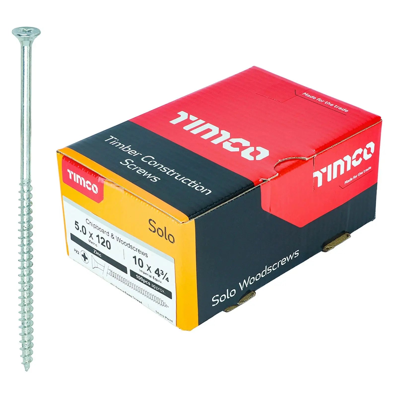 TIMCO SOLO Wood Screws Zinc Double Countersunk Pozi Boxed - Choose Size White Rose Tools