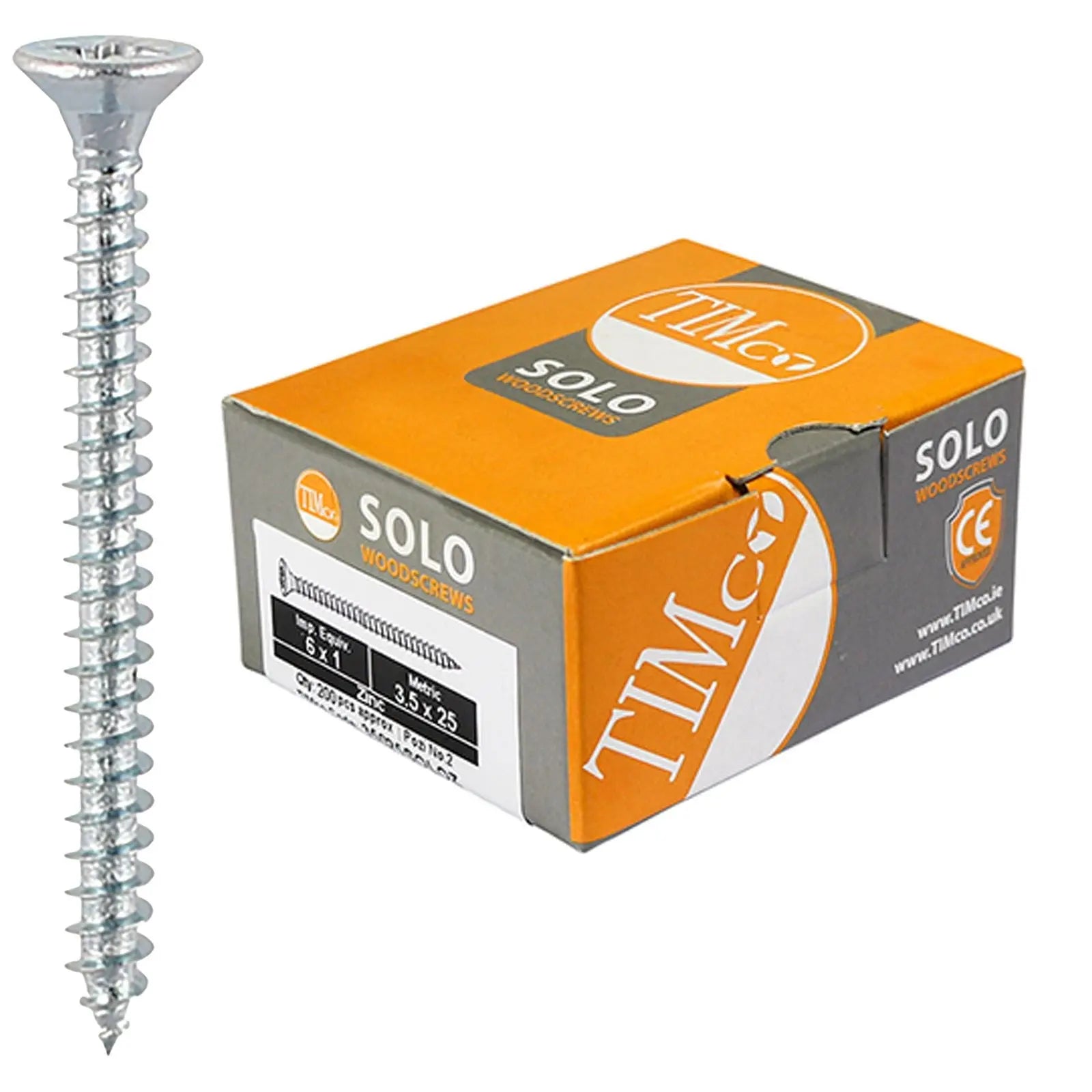 TIMCO SOLO Wood Screws Zinc Double Countersunk Pozi Boxed - Choose Size White Rose Tools
