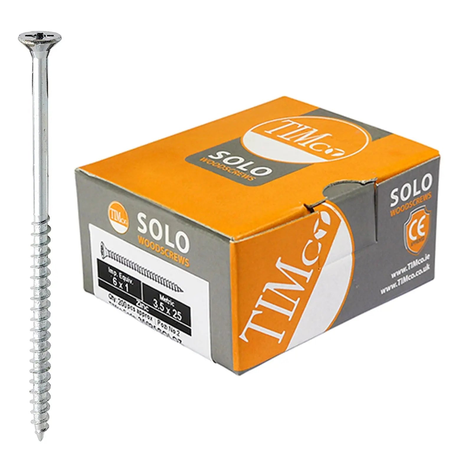 TIMCO SOLO Wood Screws Zinc Double Countersunk Pozi Boxed - Choose Size White Rose Tools