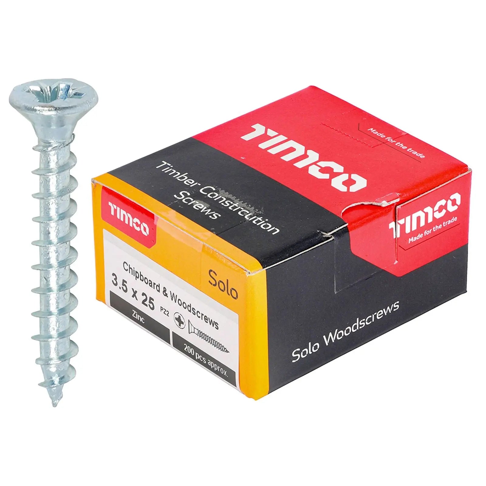TIMCO SOLO Wood Screws Zinc Double Countersunk Pozi Boxed - Choose Size White Rose Tools