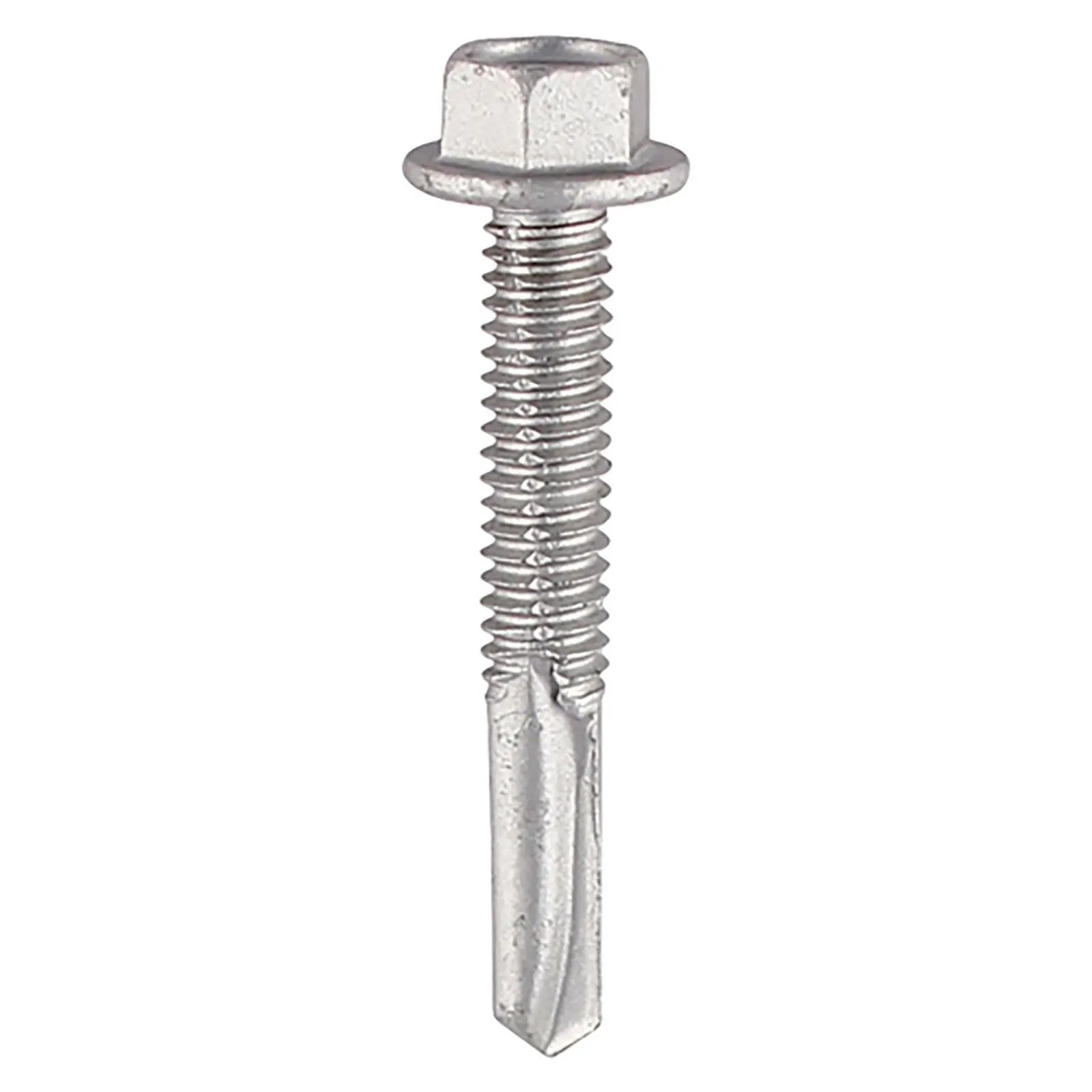 TIMCO Self Drilling Construction Screw for Heavy Section Steel with or without EPDM Washer Bi-Metal Exterior Zinc -Choose Size White Rose Tools