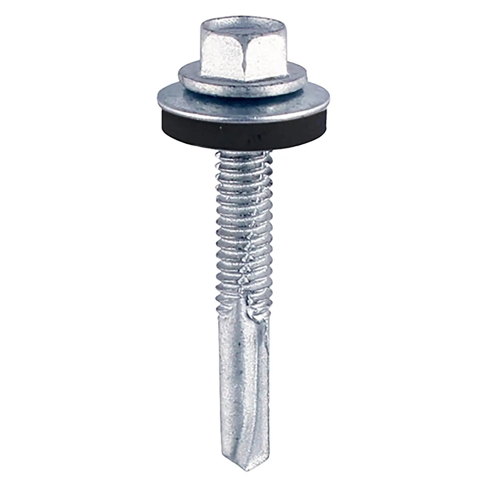 TIMCO Self Drilling Construction Screw for Heavy Section Steel with or without EPDM Washer Bi-Metal Exterior Zinc -Choose Size White Rose Tools