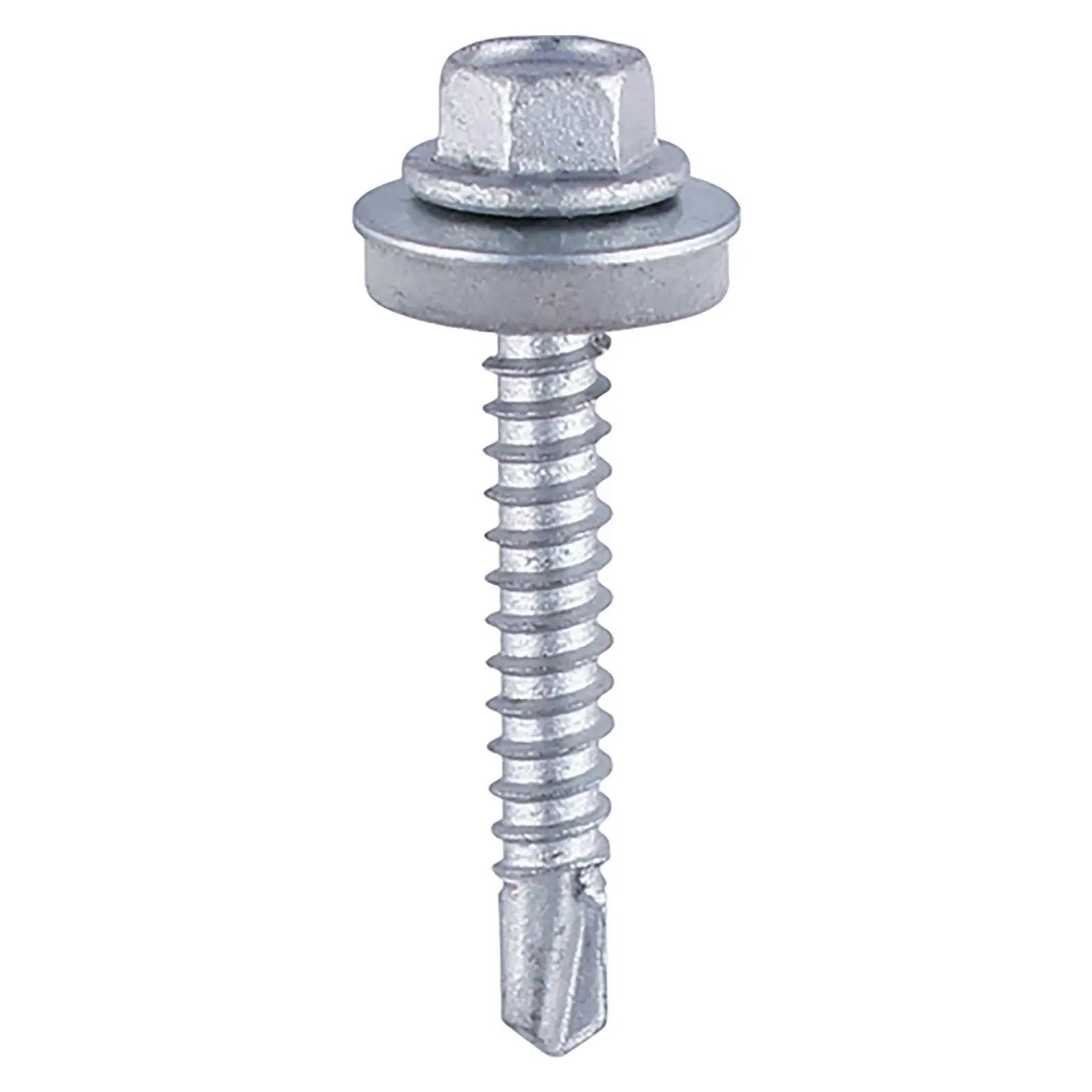TIMCO Self Drilling Construction Screw for Heavy Section Steel with or without EPDM Washer Bi-Metal Exterior Zinc -Choose Size White Rose Tools
