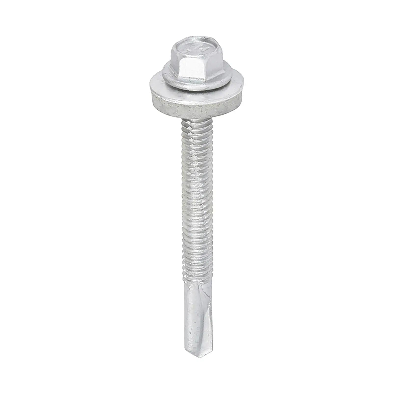 TIMCO Self Drilling Construction Screw for Heavy Section Steel with or without EPDM Washer Bi-Metal Exterior Zinc -Choose Size White Rose Tools