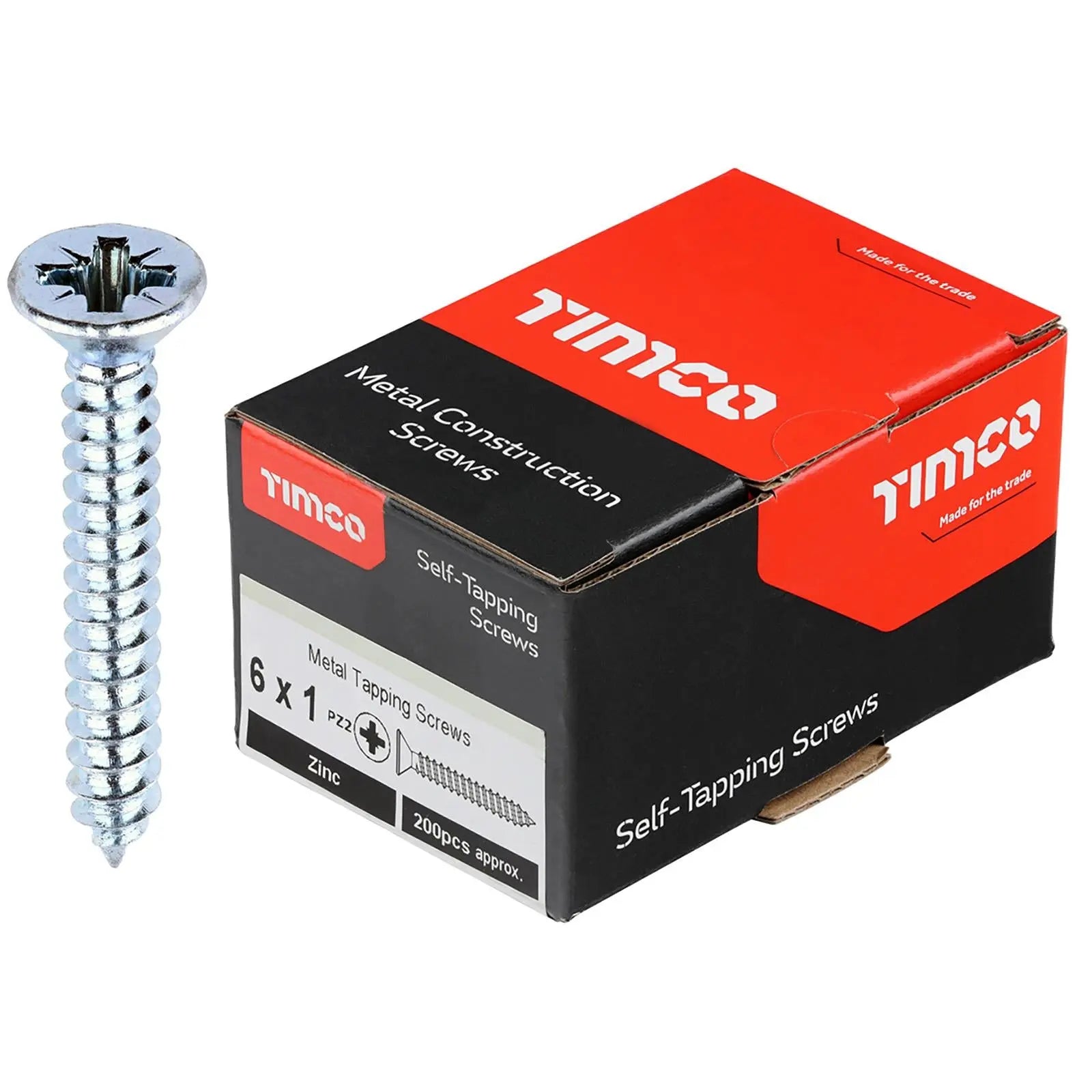 TIMCO Self Tapping Screws Countersunk Zinc Pozi - Choose Size White Rose Tools