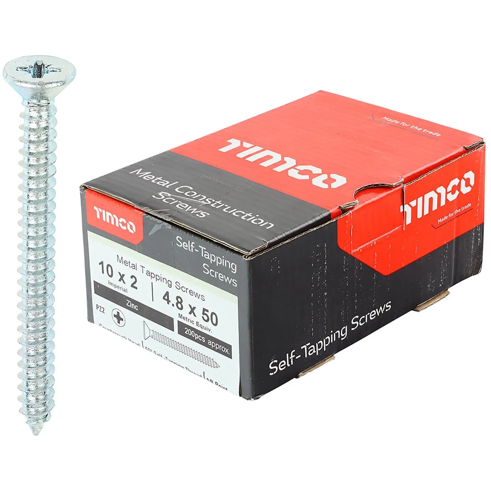 TIMCO Self Tapping Screws Countersunk Zinc Pozi - Choose Size White Rose Tools