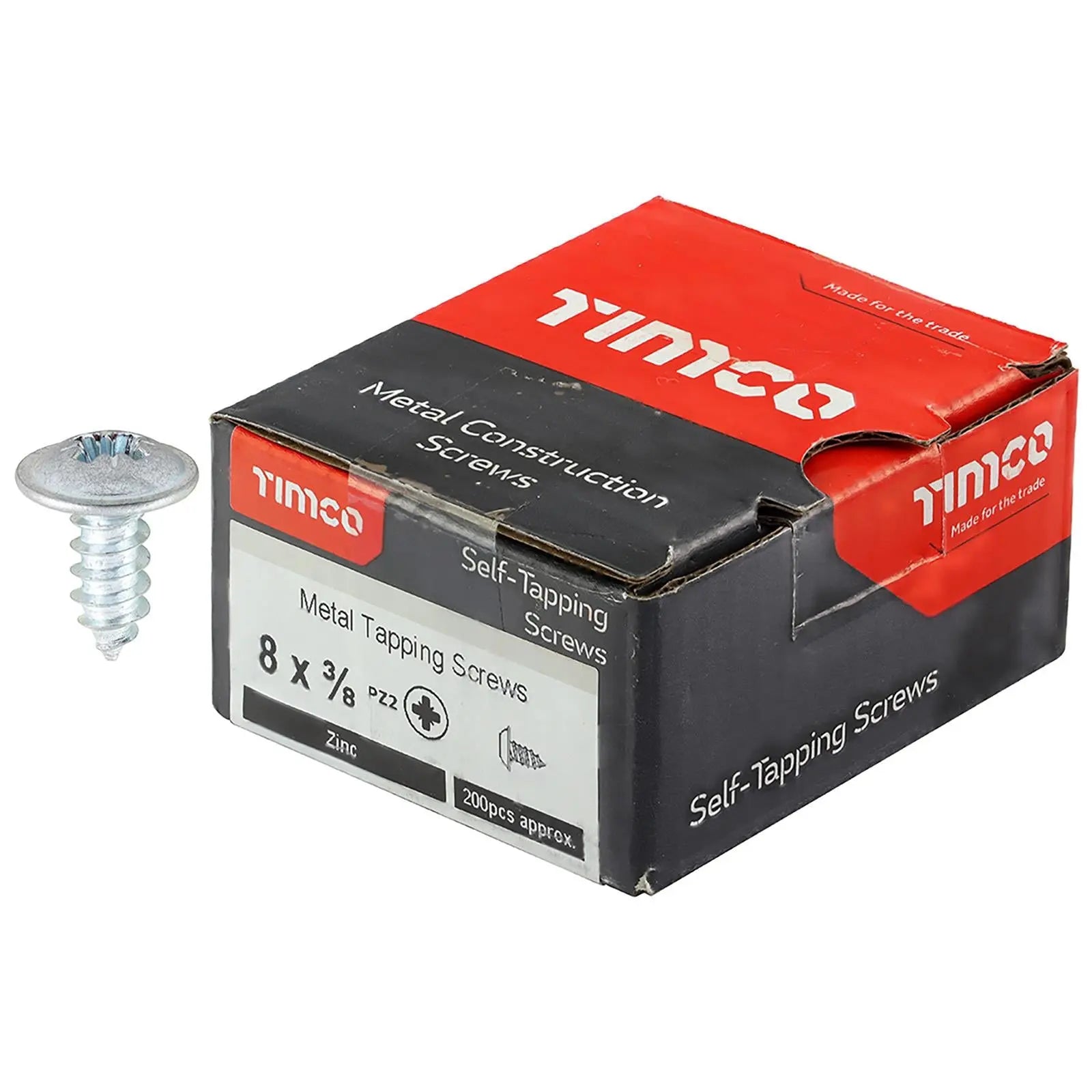 TIMCO Self Tapping Screws Flange Head Zinc Pozi - Choose Size White Rose Tools