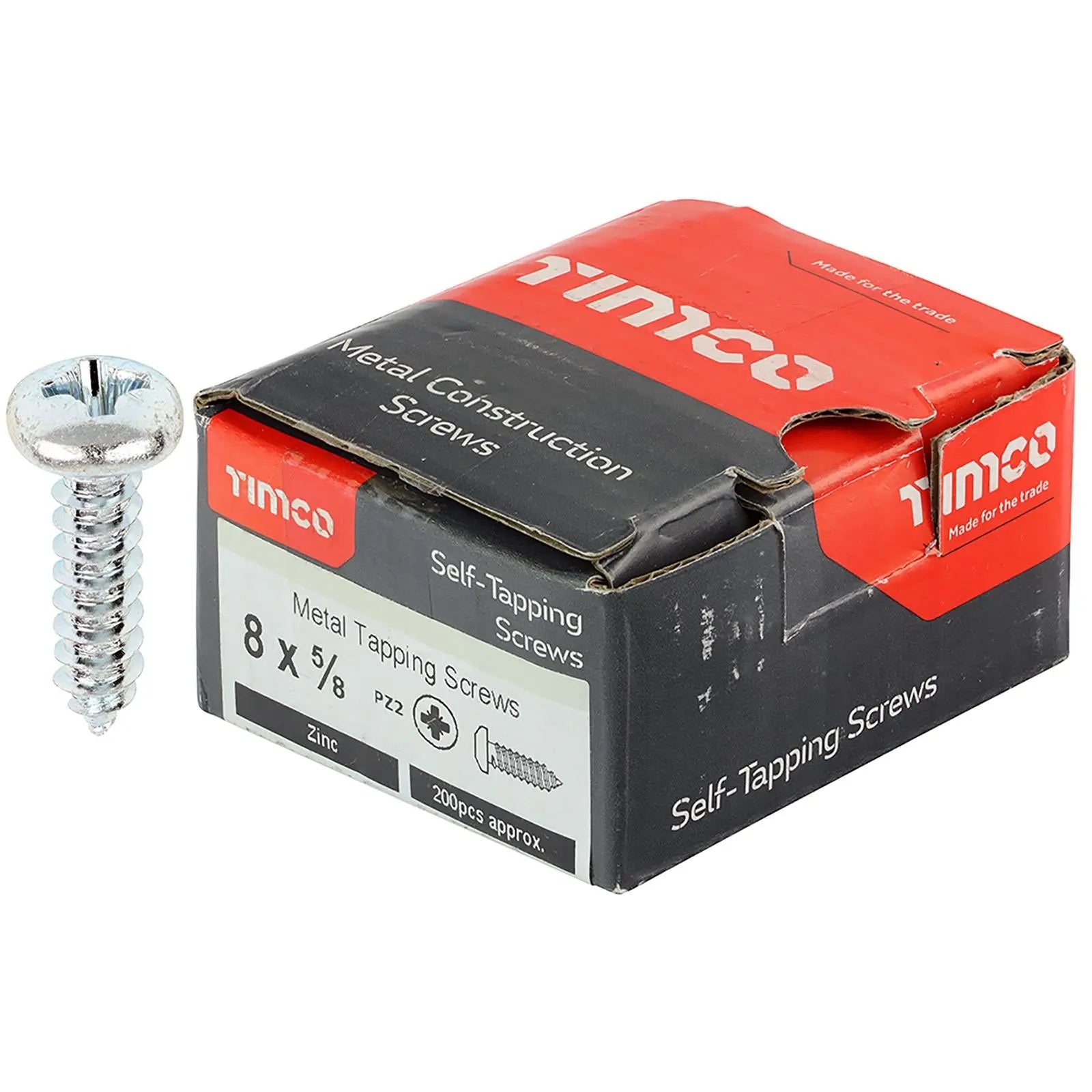 TIMCO Self Tapping Screws Pan Head Zinc Pozi - Choose Size White Rose Tools