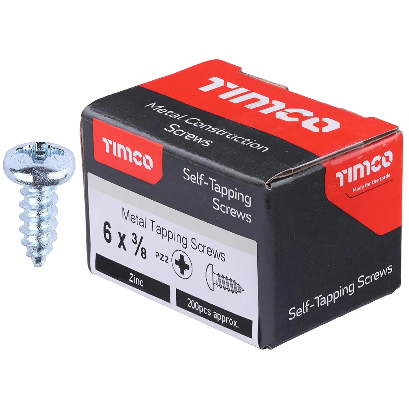 TIMCO Self Tapping Screws Pan Head Zinc Pozi - Choose Size White Rose Tools