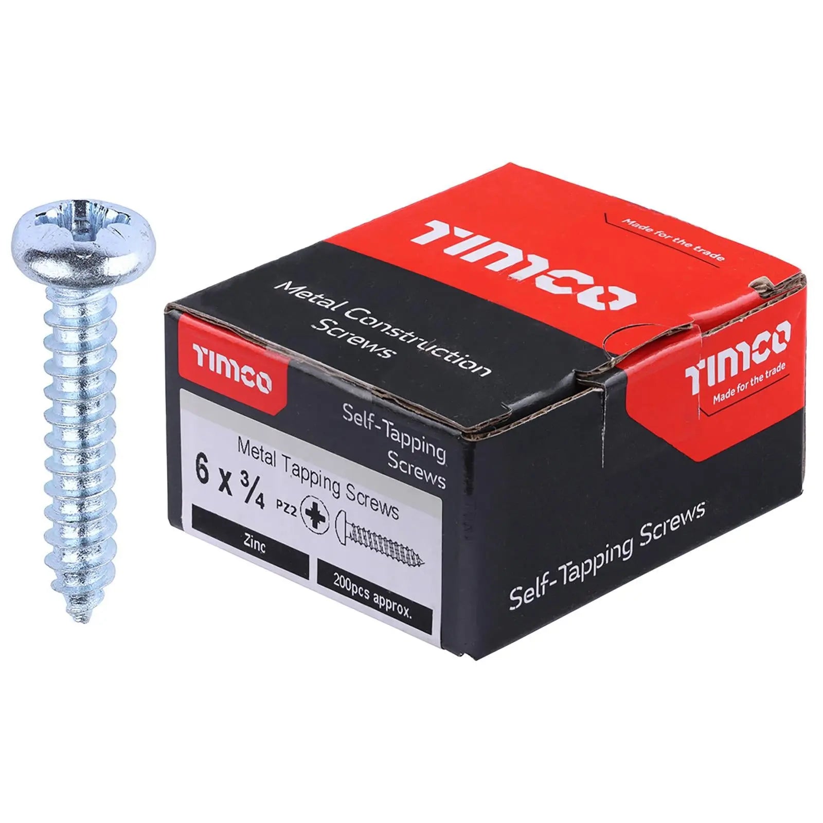 TIMCO Self Tapping Screws Pan Head Zinc Pozi - Choose Size White Rose Tools