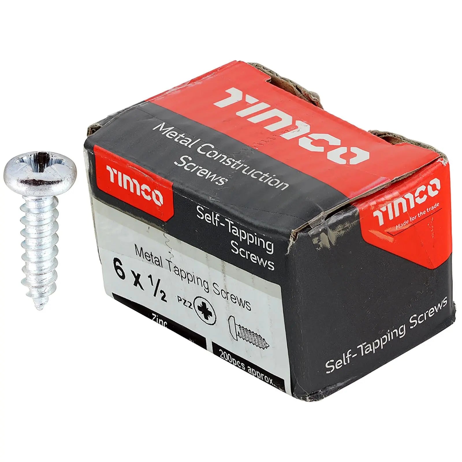 TIMCO Self Tapping Screws Pan Head Zinc Pozi - Choose Size White Rose Tools