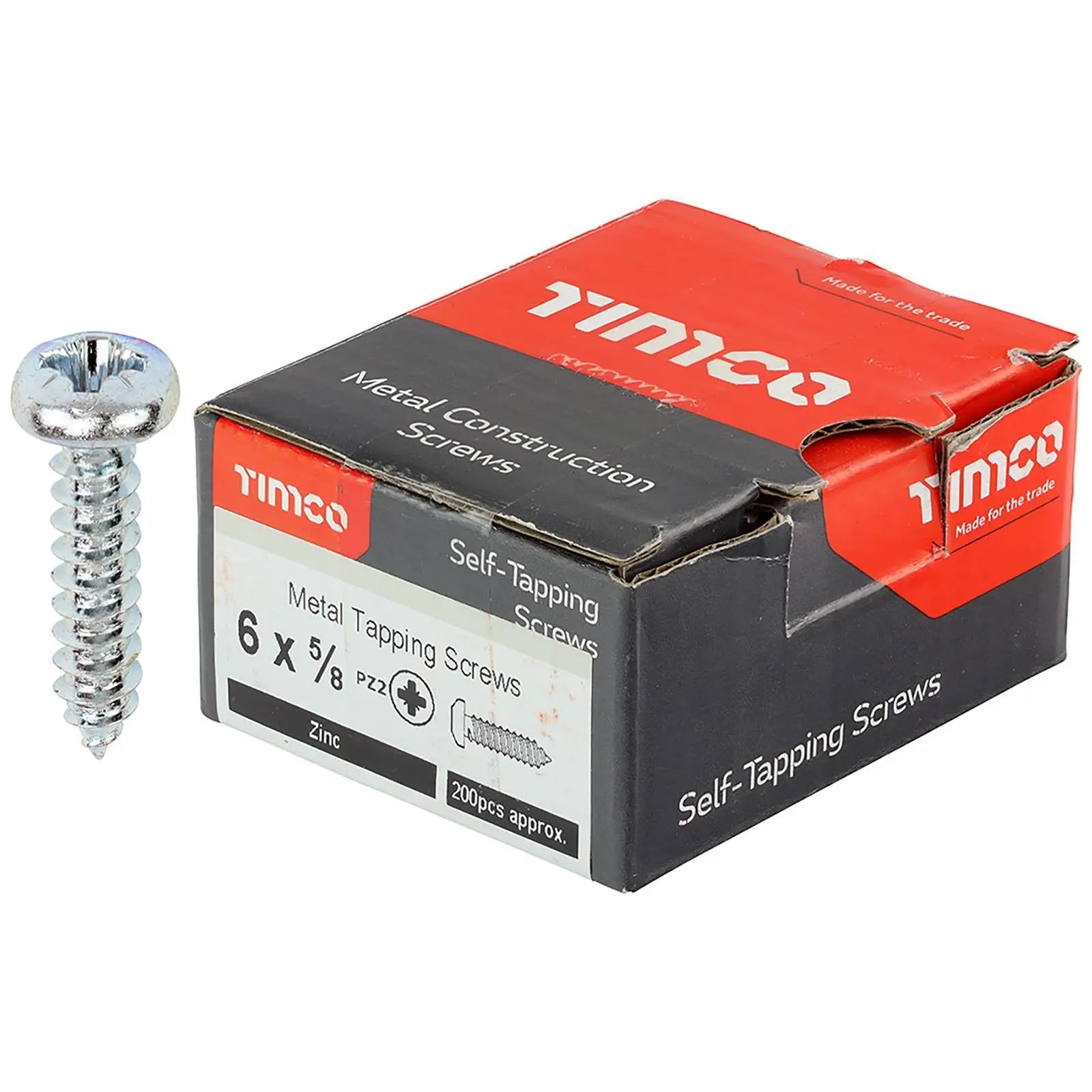 TIMCO Self Tapping Screws Pan Head Zinc Pozi - Choose Size White Rose Tools