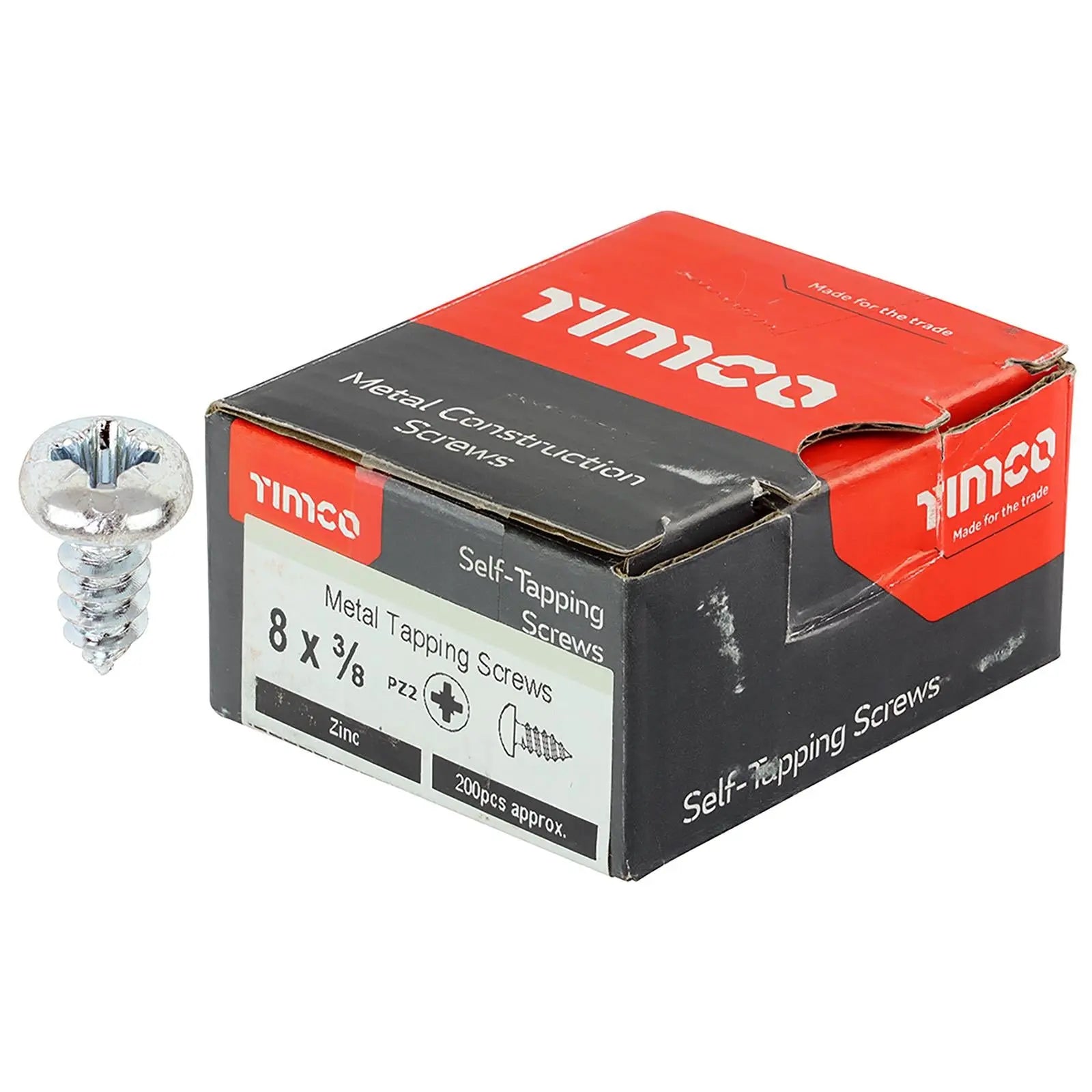 TIMCO Self Tapping Screws Pan Head Zinc Pozi - Choose Size White Rose Tools
