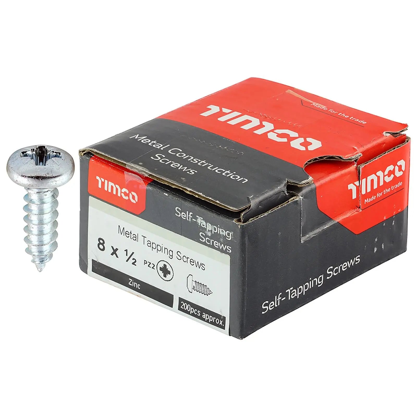 TIMCO Self Tapping Screws Pan Head Zinc Pozi - Choose Size White Rose Tools