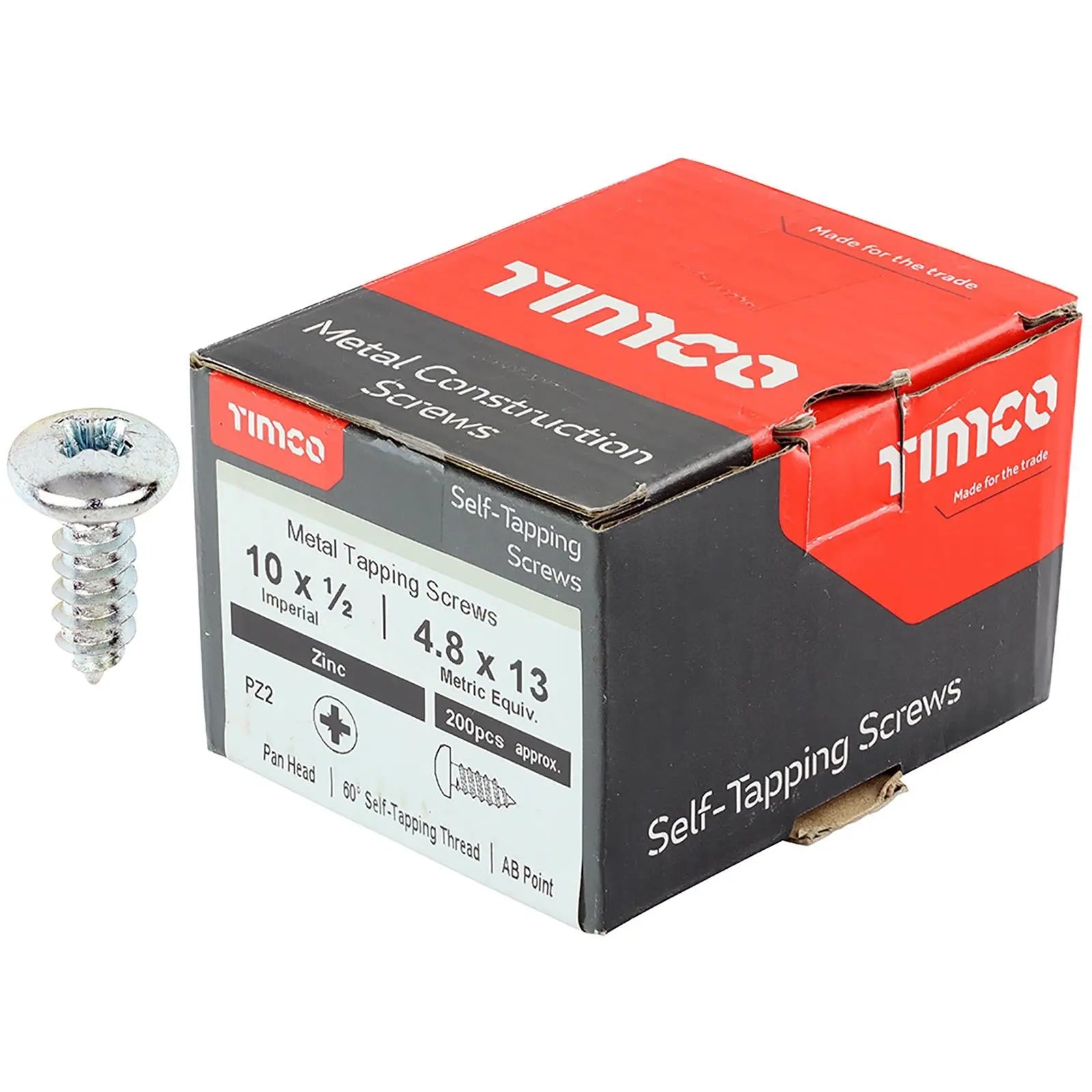 TIMCO Self Tapping Screws Pan Head Zinc Pozi - Choose Size White Rose Tools