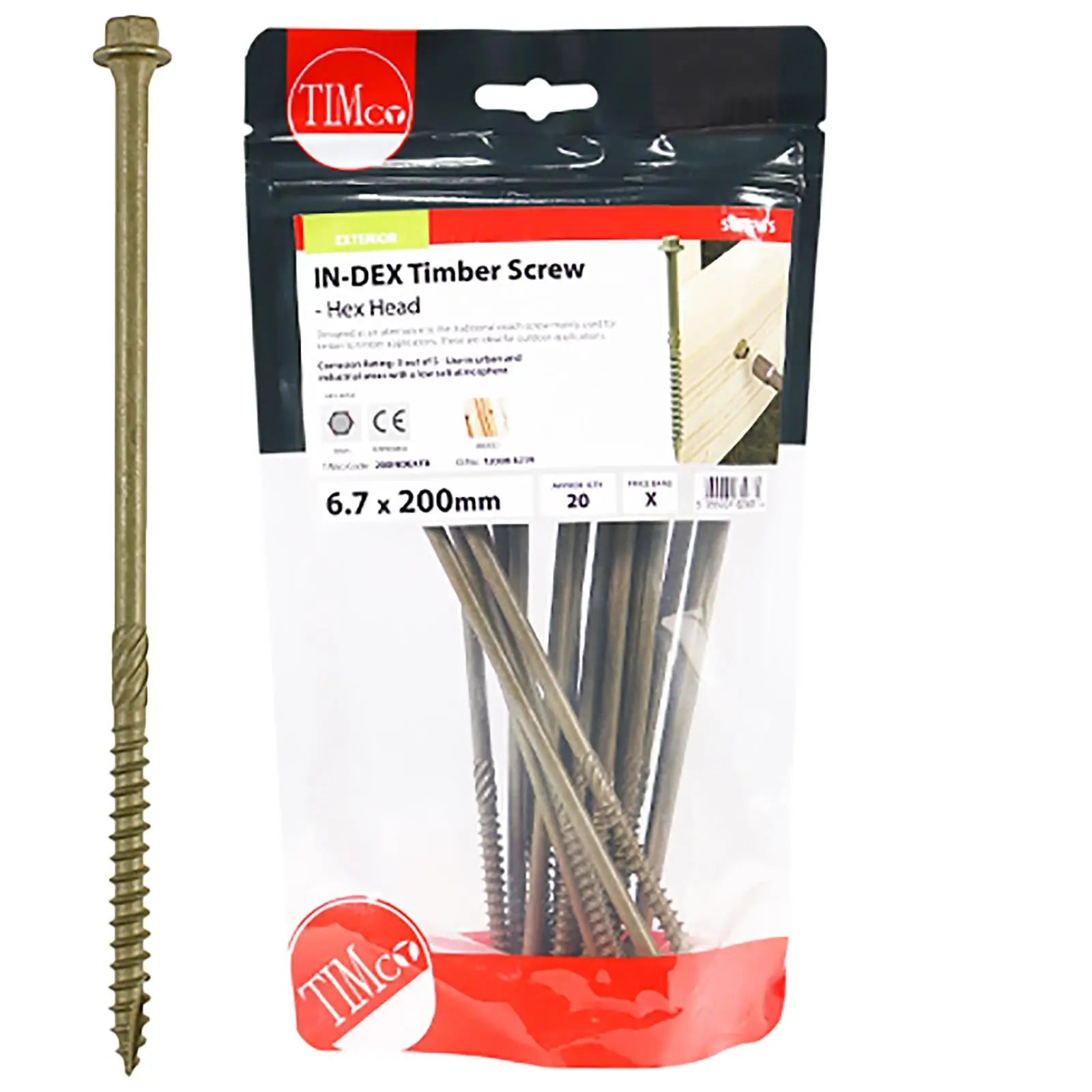 TIMCO Timber Framing and Landscaping Screws Hex Head Exterior Green Orgainc 6.7mm White Rose Tools
