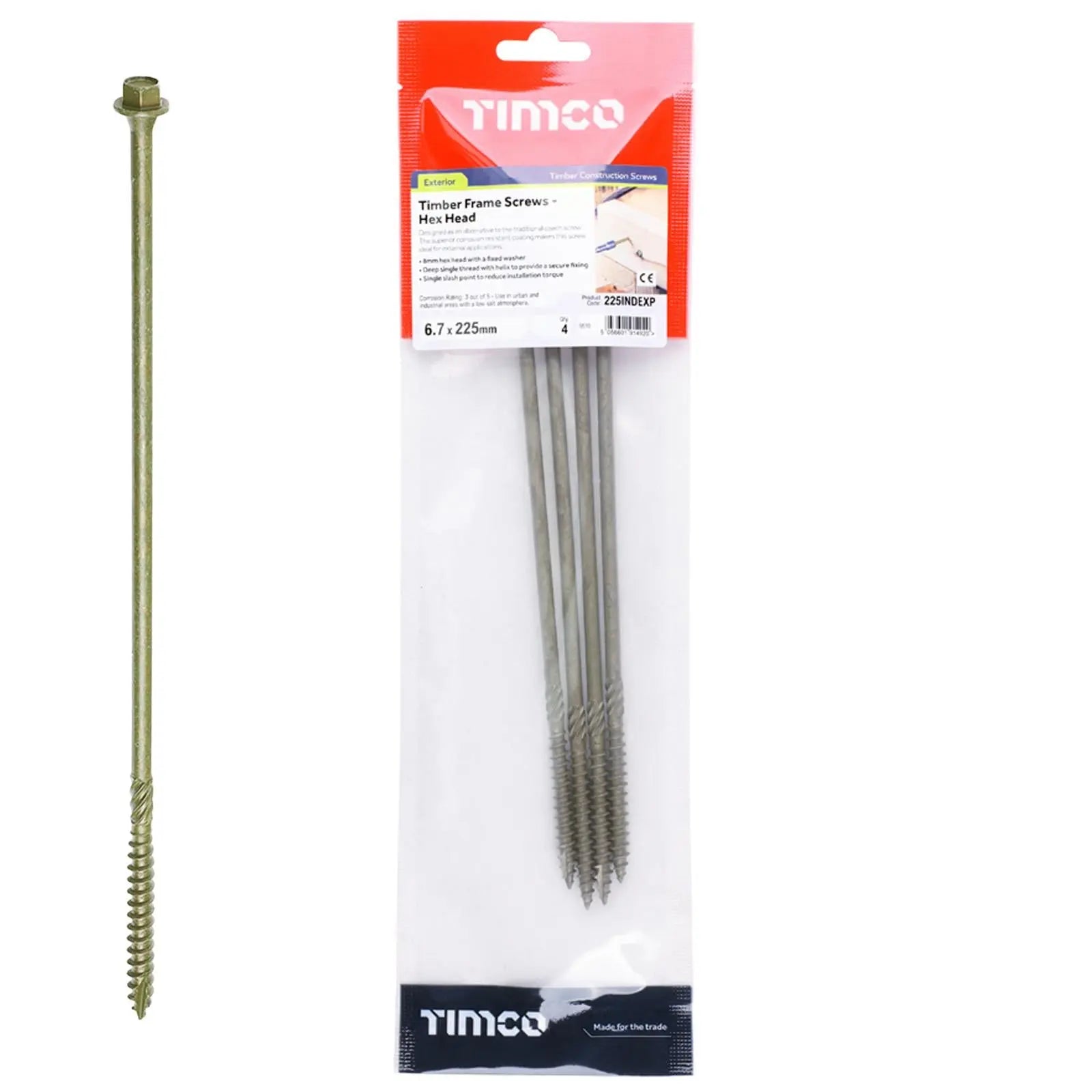 TIMCO Timber Framing and Landscaping Screws Hex Head Exterior Green Orgainc 6.7mm White Rose Tools