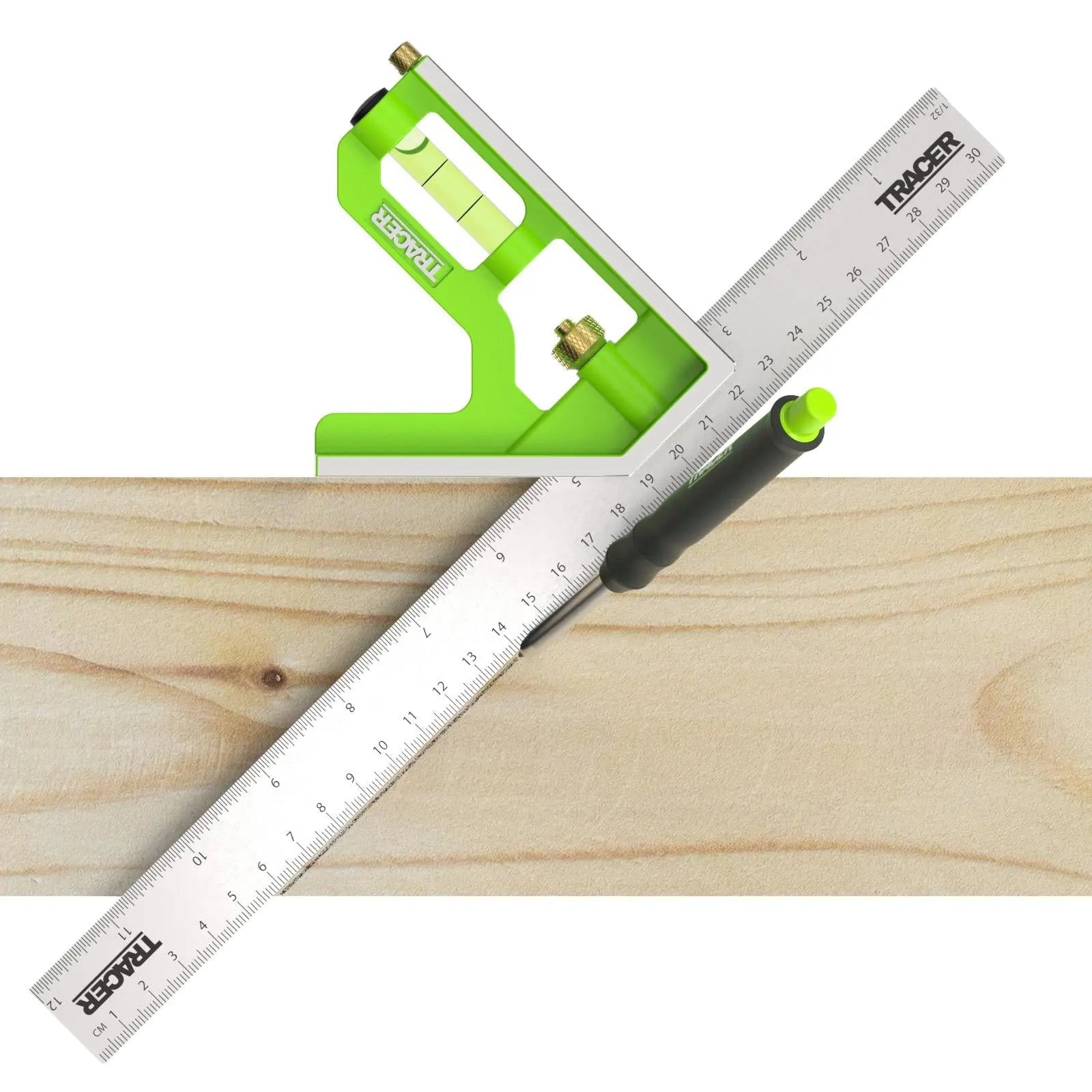 TRACER Combination Square 300mm 12 White Rose Tools