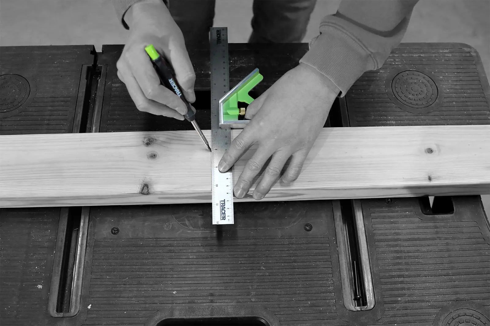 TRACER Combination Square 300mm 12 White Rose Tools