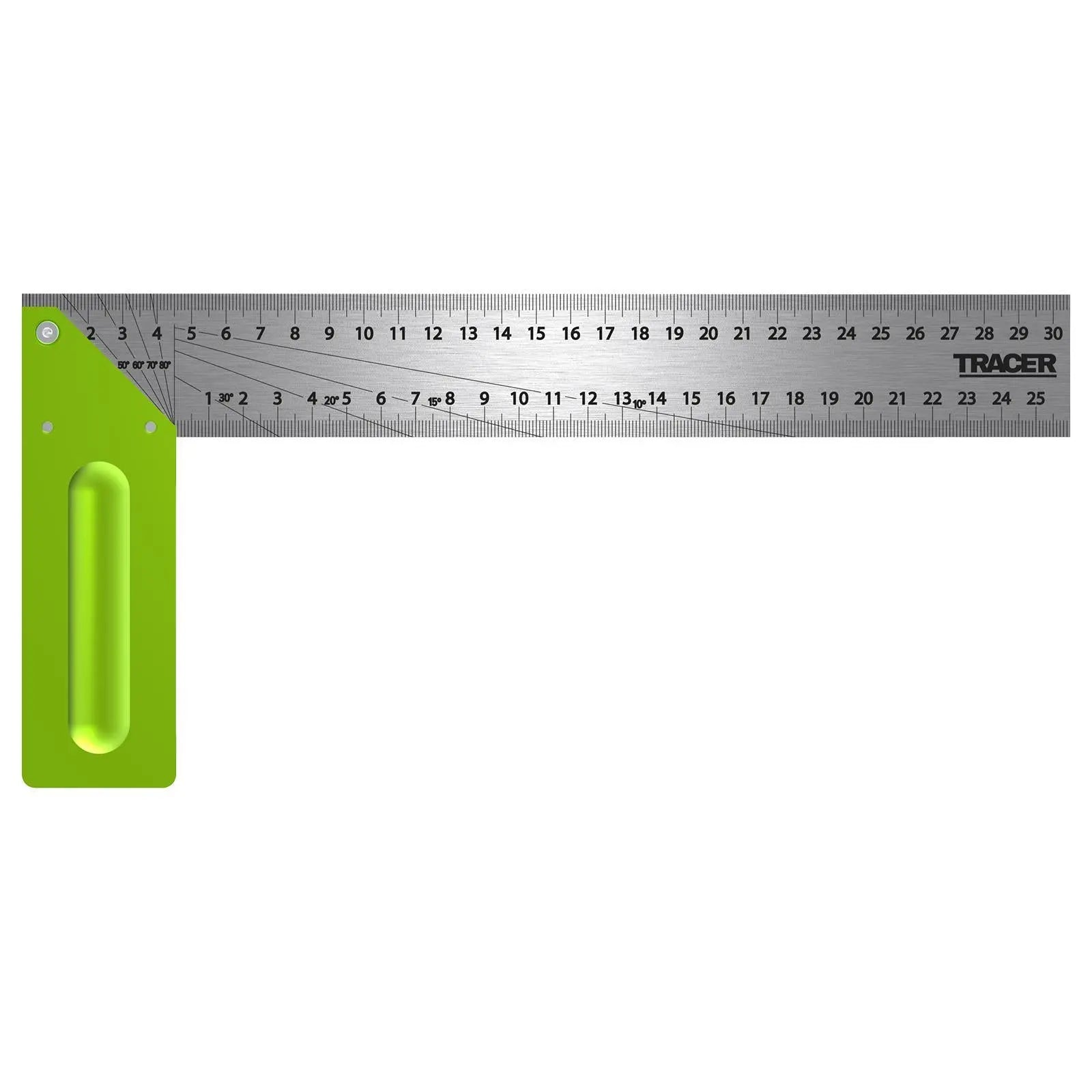 TRACER Metric Carpenters Square 300mm 250mm White Rose Tools