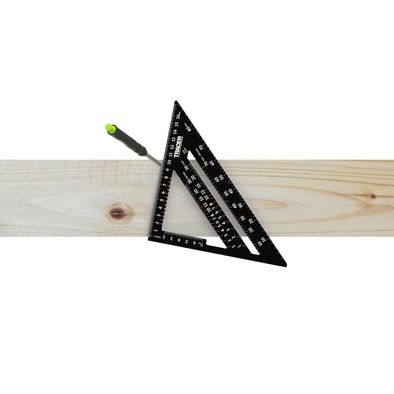 TRACER Metric Speed Square 175mm White Rose Tools