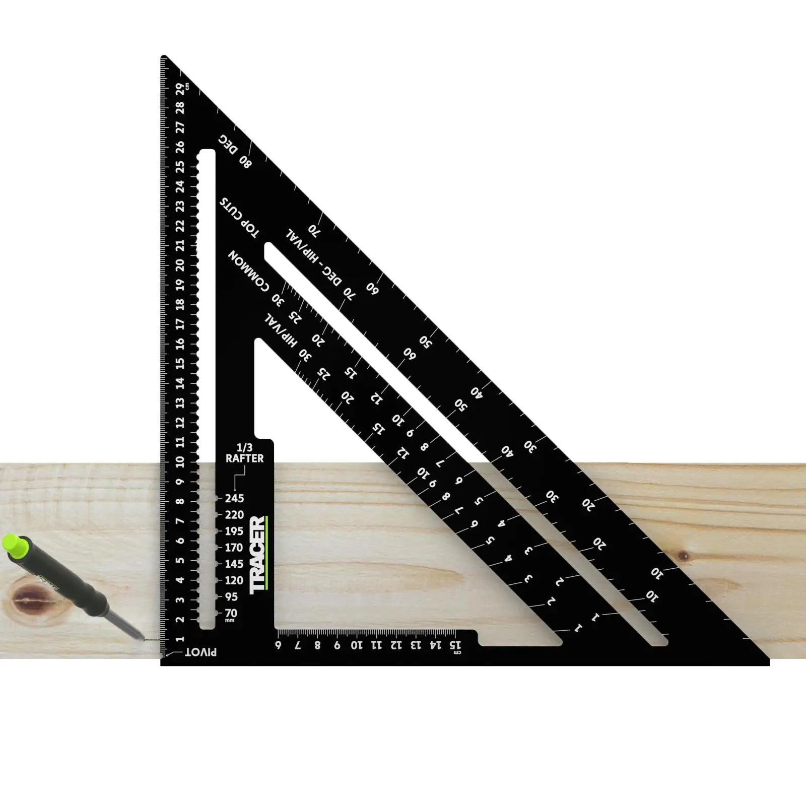 TRACER Metric Speed Square 300mm White Rose Tools