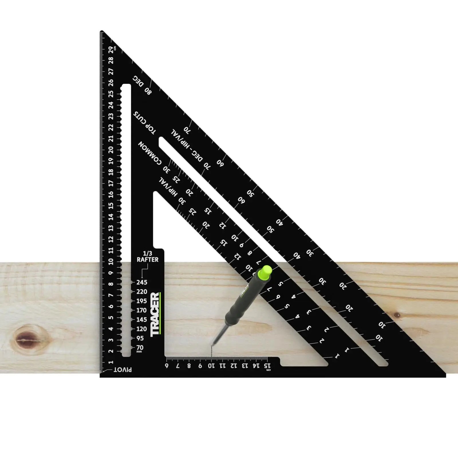 TRACER Metric Speed Square 300mm White Rose Tools