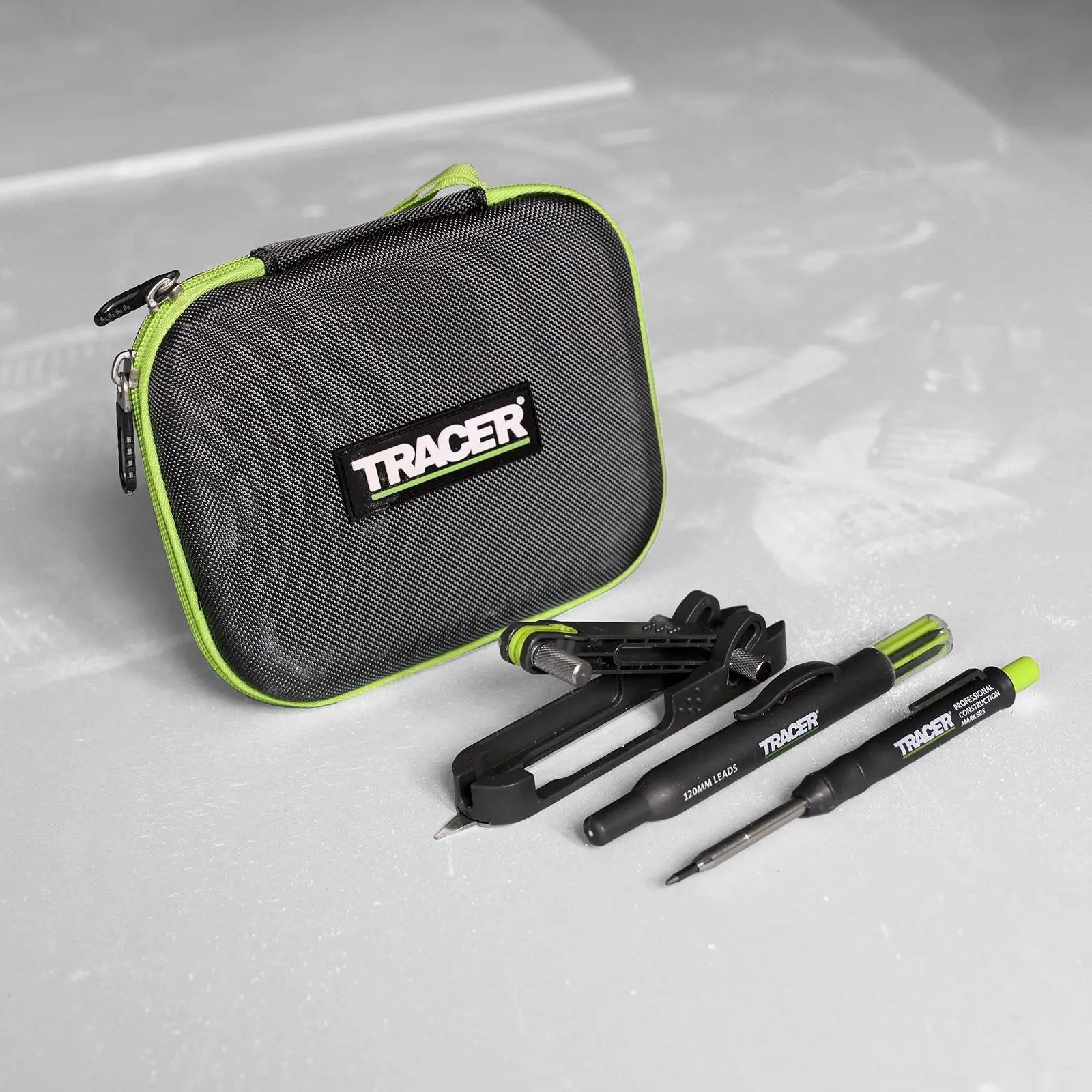 TRACER Pro Scribe Tool Deep Hole Pencil and 6 Replacement Lead Holster