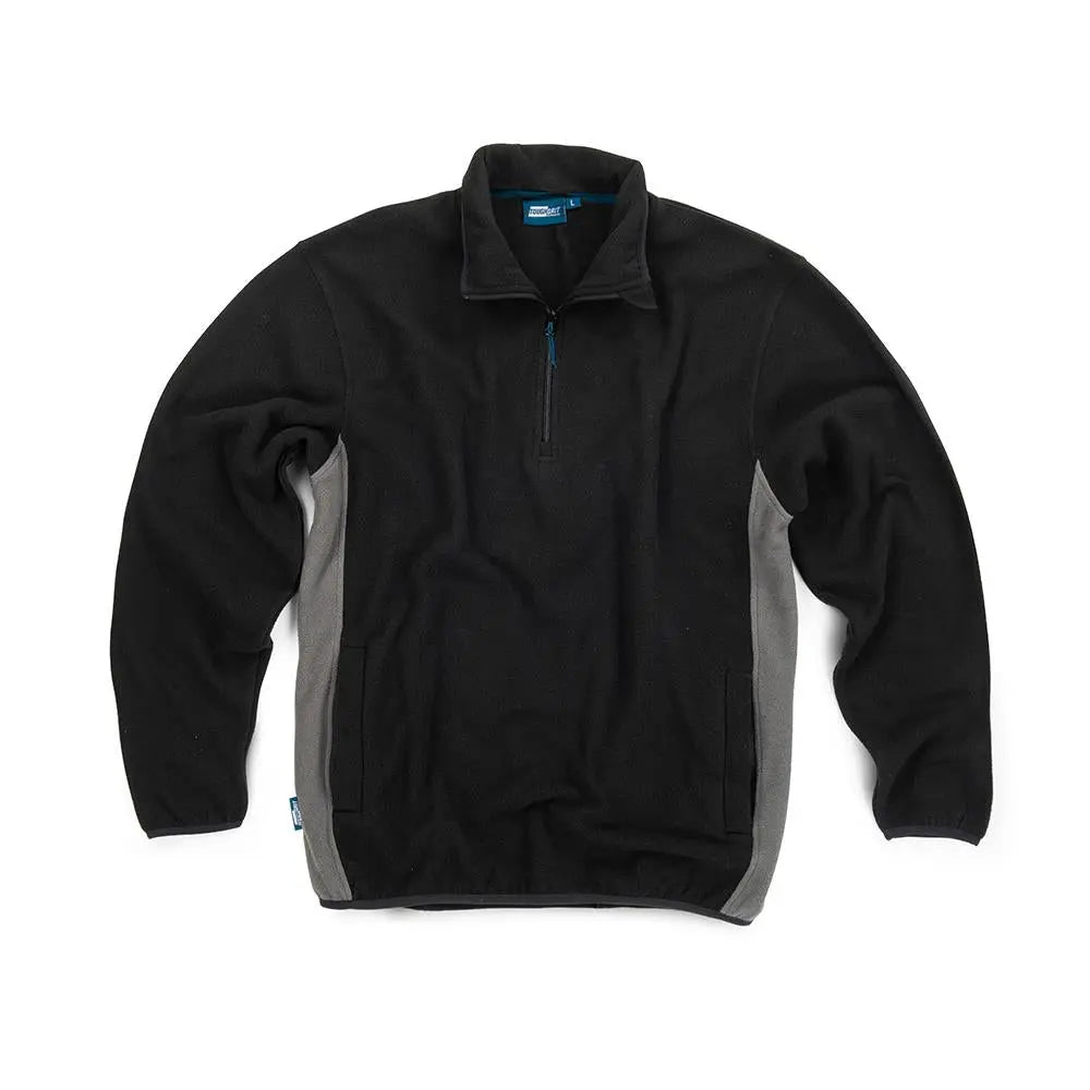 Tough Grit 2-Tone 1/4 Zip Fleece Black / Charcoal XXL 901176 White Rose Tools