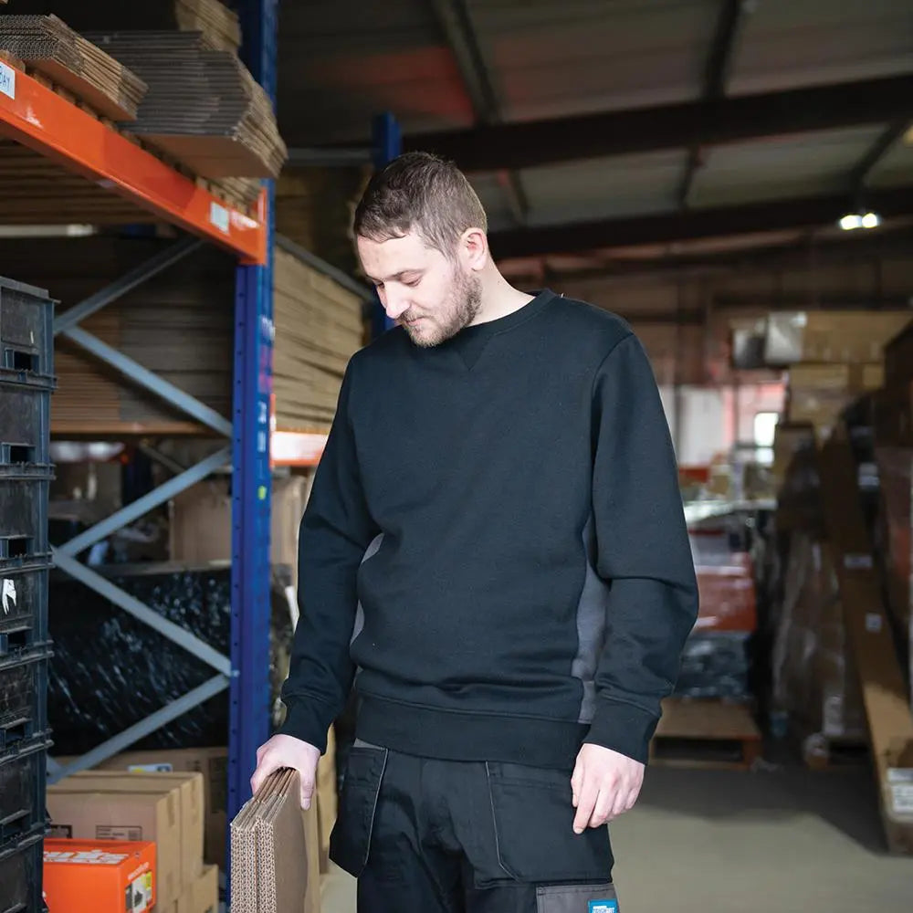 Tough Grit 2-Tone Sweatshirt Black / Charcoal L 857935 White Rose Tools