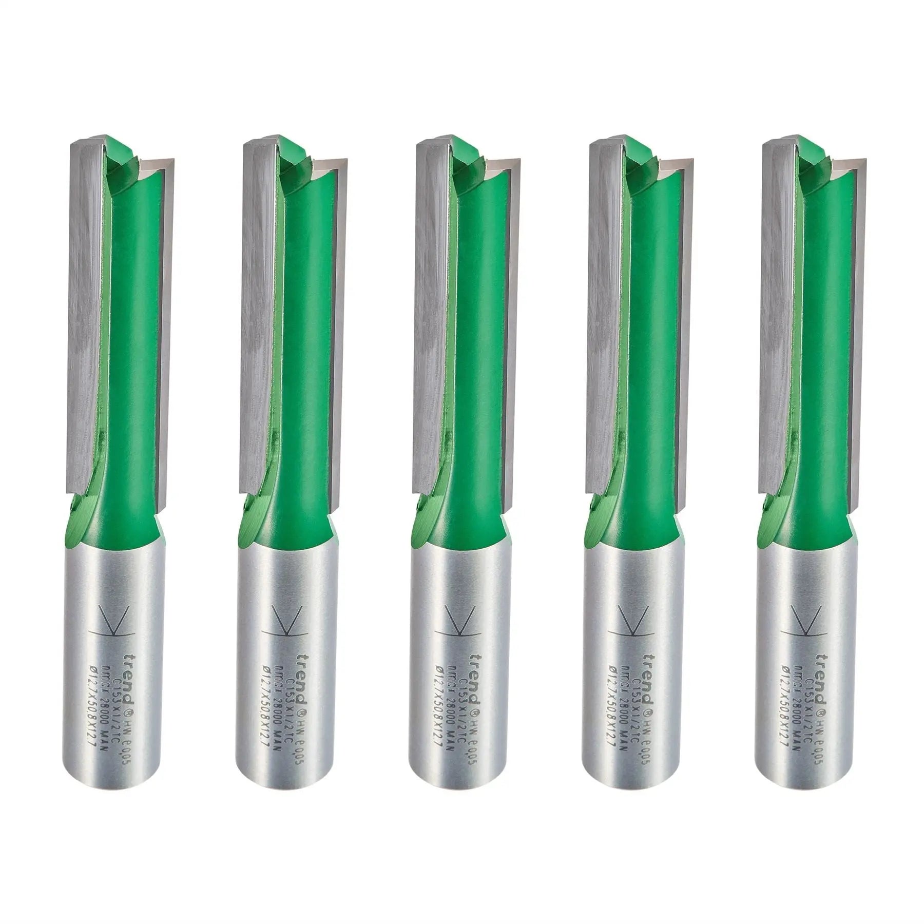 Trend Craft Pro 12.7mm X 50mm (1/2) Shank Worktop Router Cutter Bits - 5 Piece Kitchen Fitters Pack CR/KFP/5 White Rose Tools