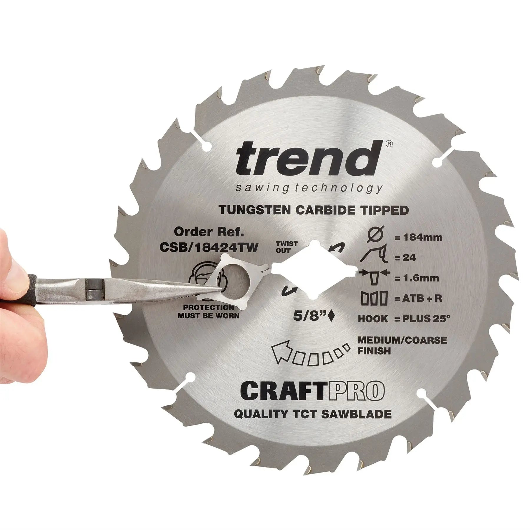 Trend Craft Sawblade 190mm X 36 Teeth X 5/8 Thin Wormdrive CSB/19036TW  White Rose Tools
