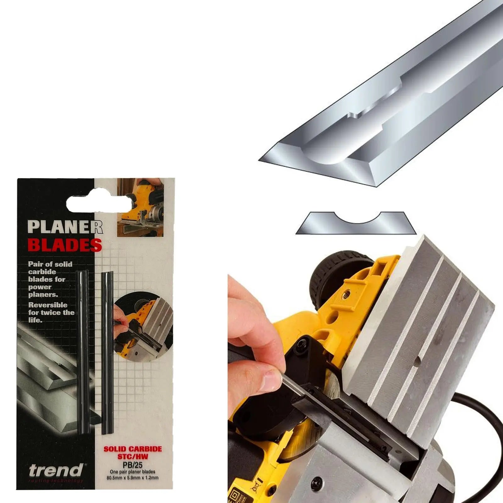 Trend Planer Blade Set 80.5mm X 5.9mm X 1.2mm Tc PB/25