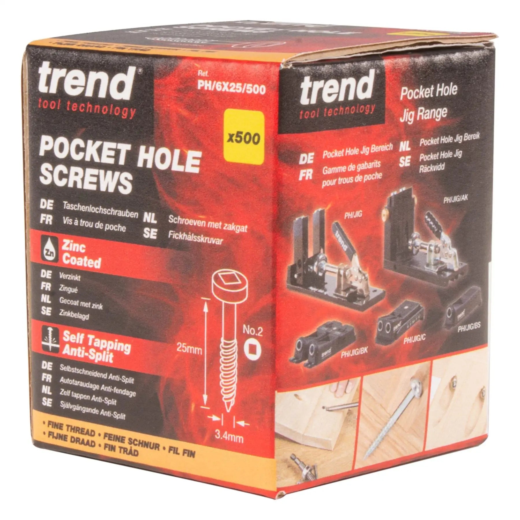 Trend Pocket Hole Screw Fine Thread No.6 X 25mm PH/6X25/500