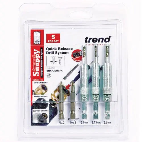 Trend Snappy Drill Bit Guide 5Pc Set  SNAP/DBG/A  White Rose Tools