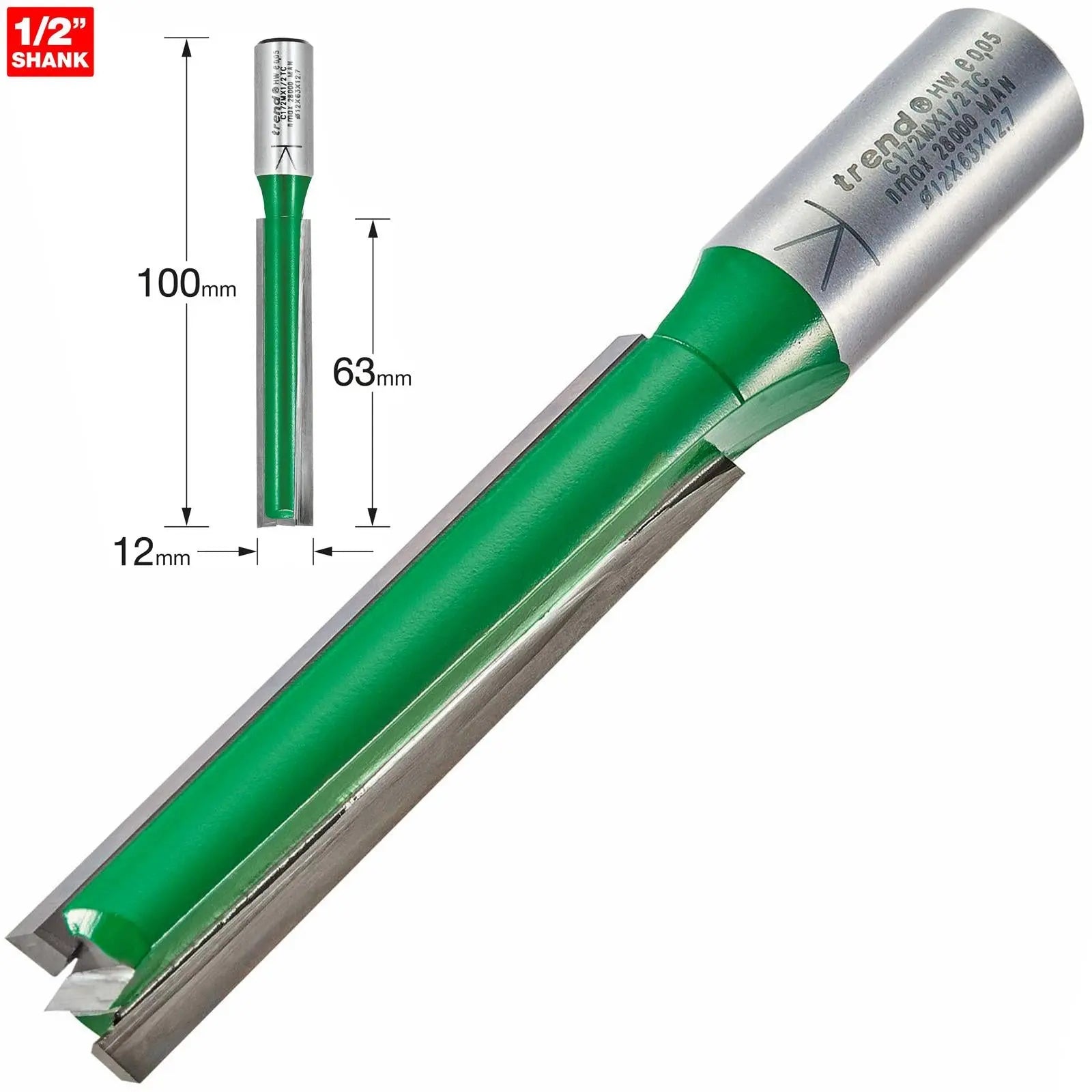 Trend Two Flute Cutter 12mm Diameter C172MX1/2TC