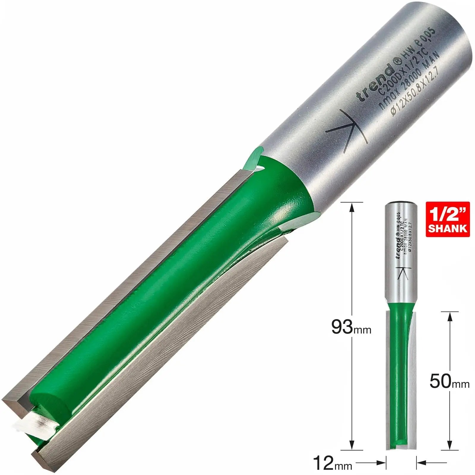 Trend Two Flute Cutter 12mm Diameter C200DX1/2TC