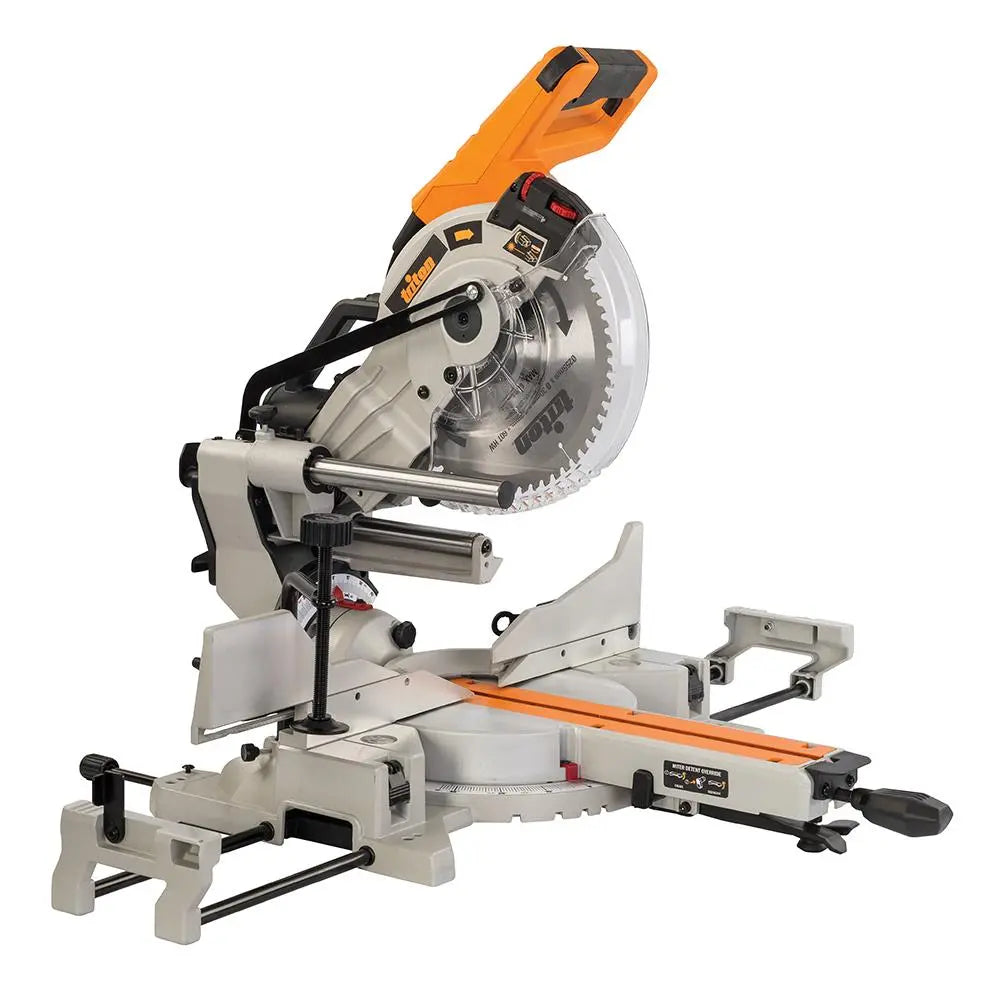 Triton 1800W Sliding Compound Mitre Saw 254mm TCMS254 524891  White Rose Tools