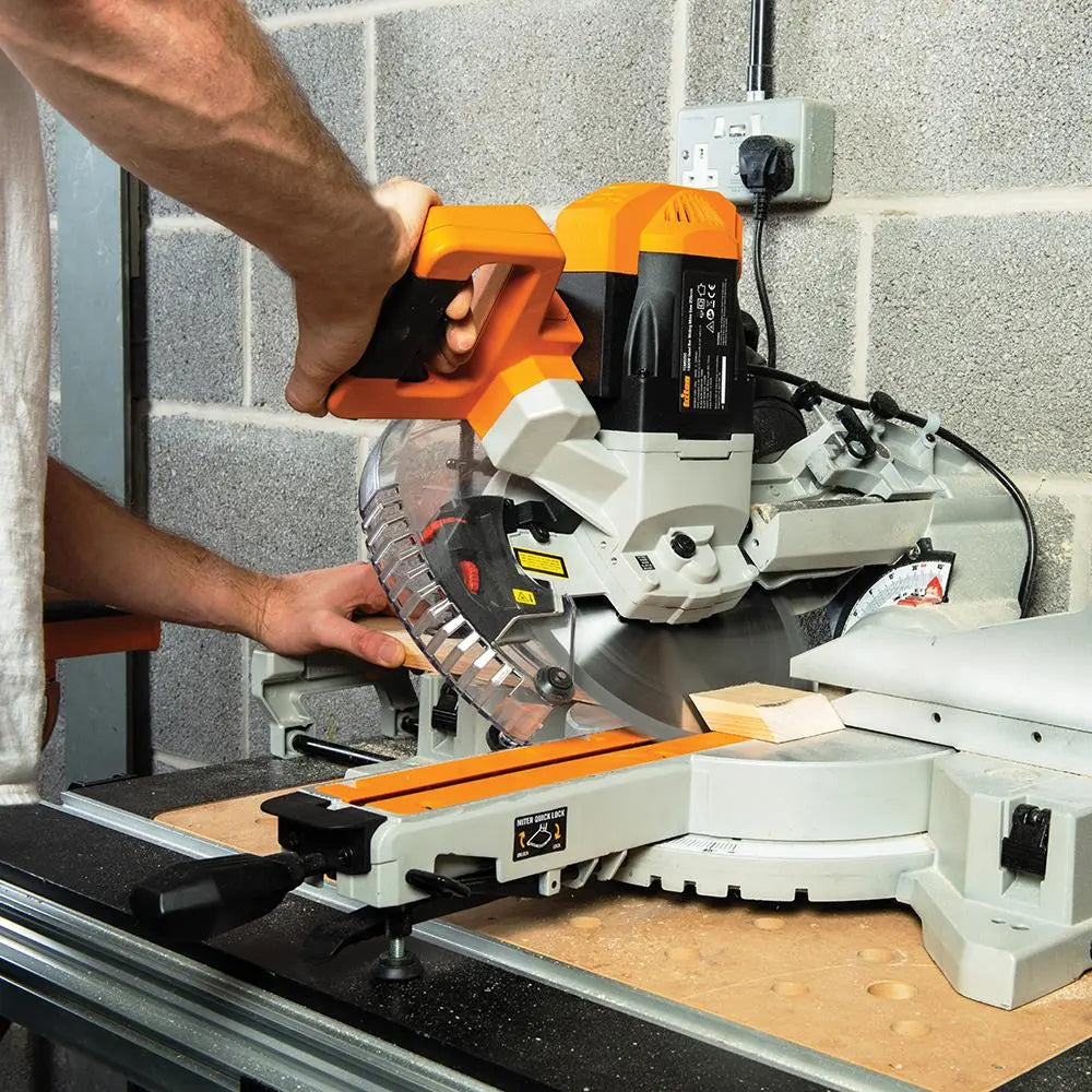 Triton 1800W Sliding Compound Mitre Saw 254mm TCMS254 524891  White Rose Tools