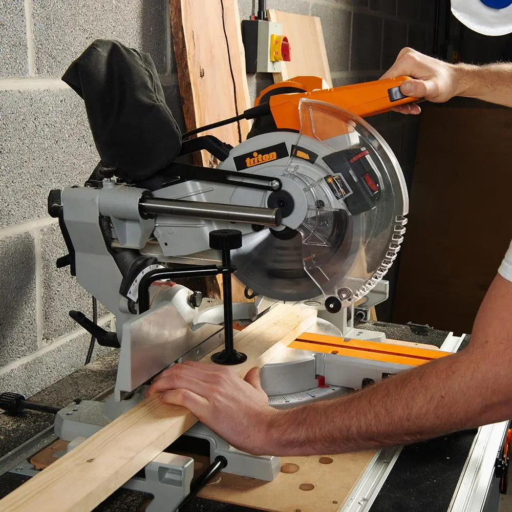 Triton 1800W Sliding Compound Mitre Saw 254mm TCMS254 524891  White Rose Tools