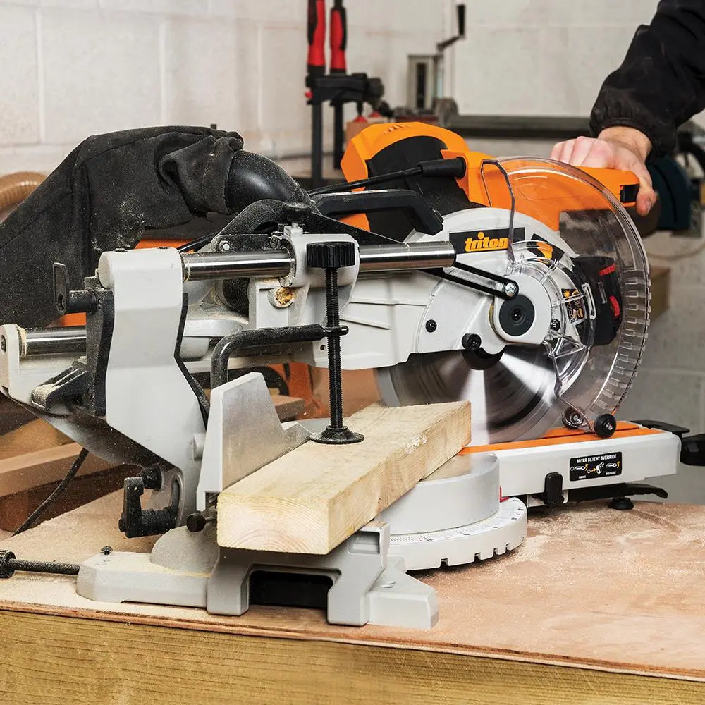 Triton 1800W Sliding Compound Mitre Saw 254mm TCMS254 524891  White Rose Tools