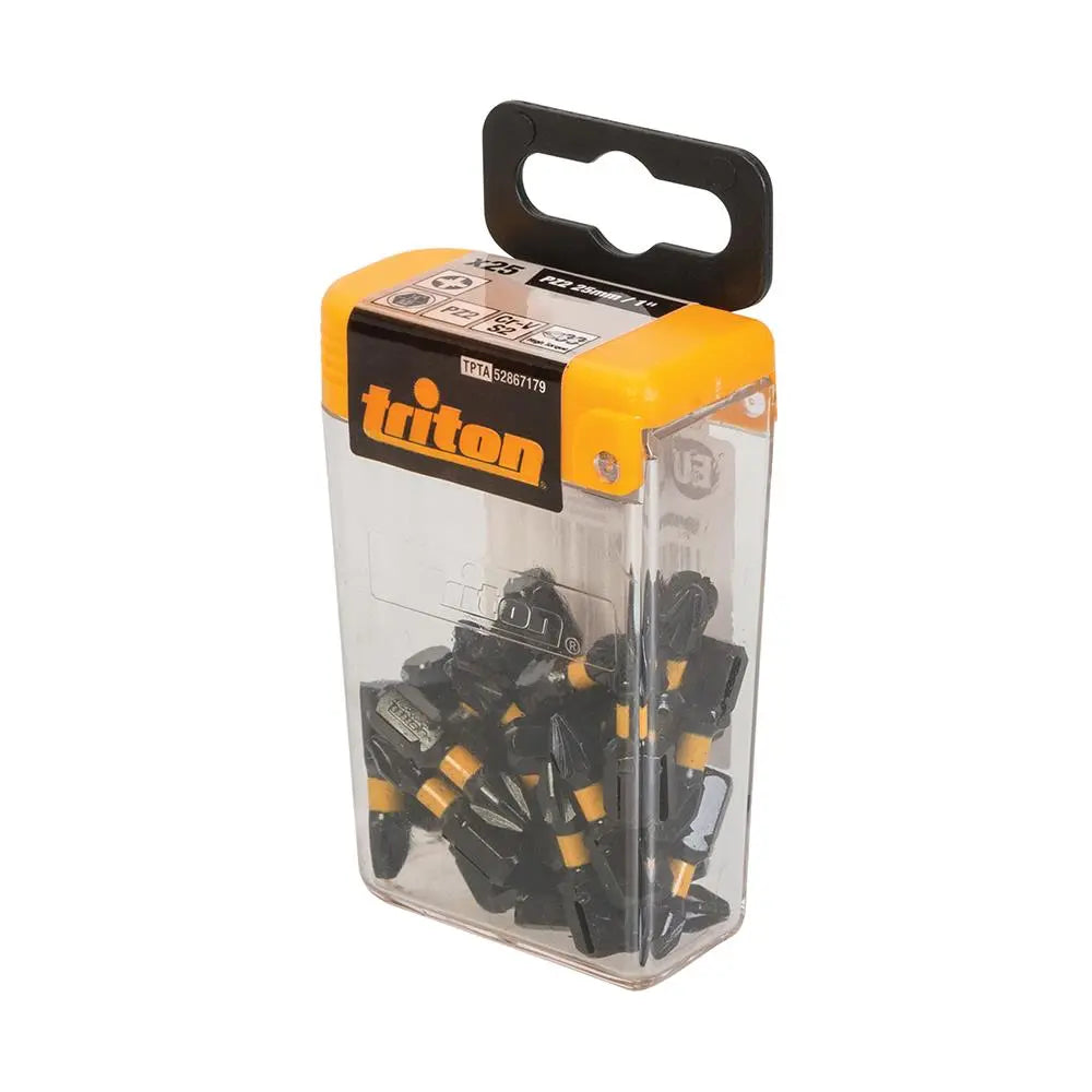 Triton 25 Piece Impact Bit Sets 25mm Pozi, Phillips, Slotted, Torx Or Square