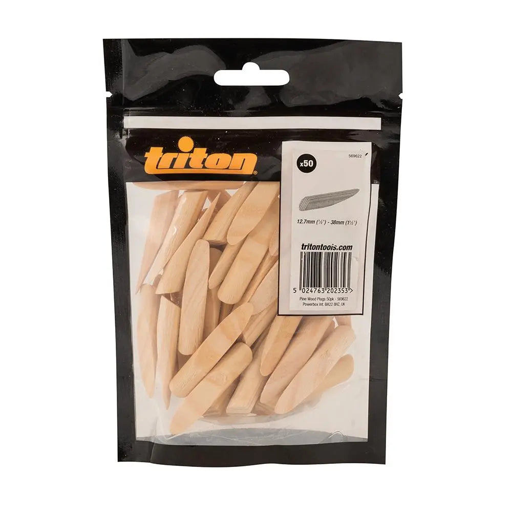 Triton Pocket-Hole Plugs 50pk Pine 569622  White Rose Tools