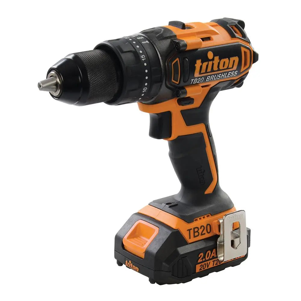 Triton T20 Brushless Combi Hammer Drill 20V T20CHBL 445887 White Rose Tools