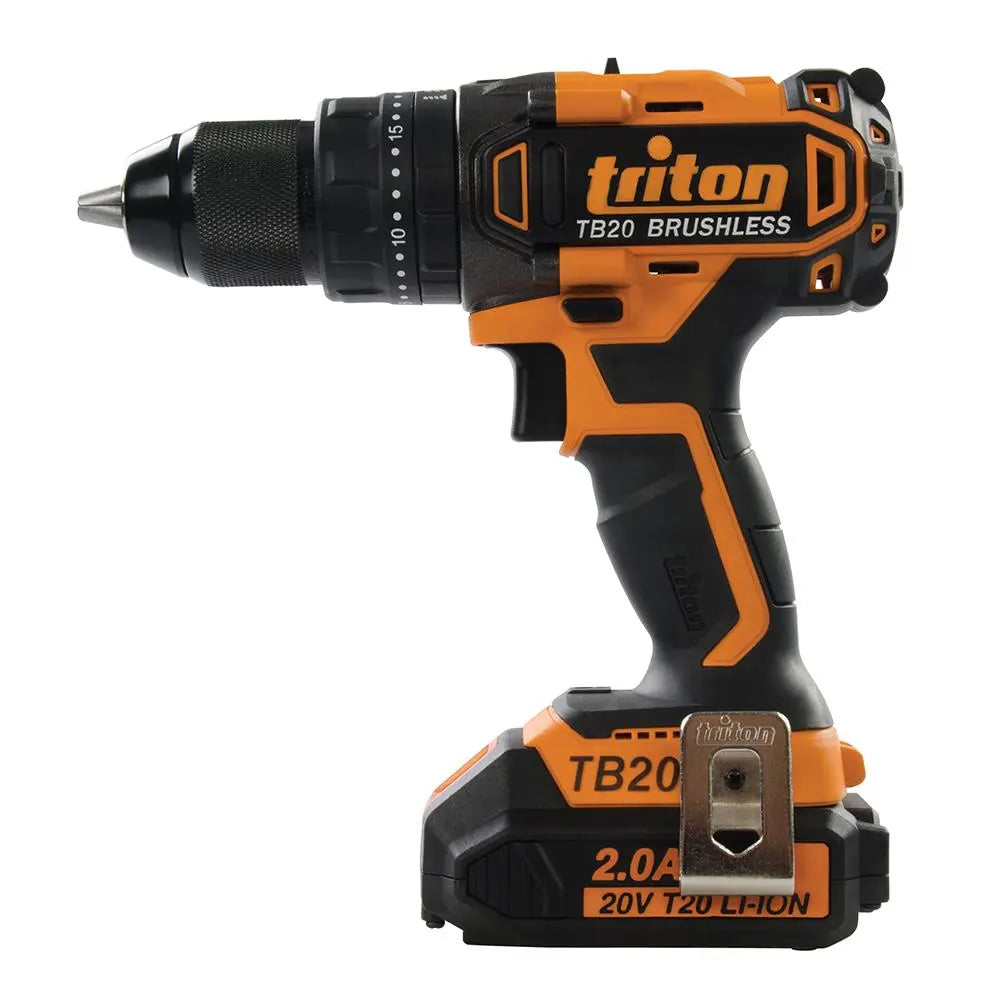 Triton T20 Brushless Combi Hammer Drill 20V T20CHBL 445887 White Rose Tools